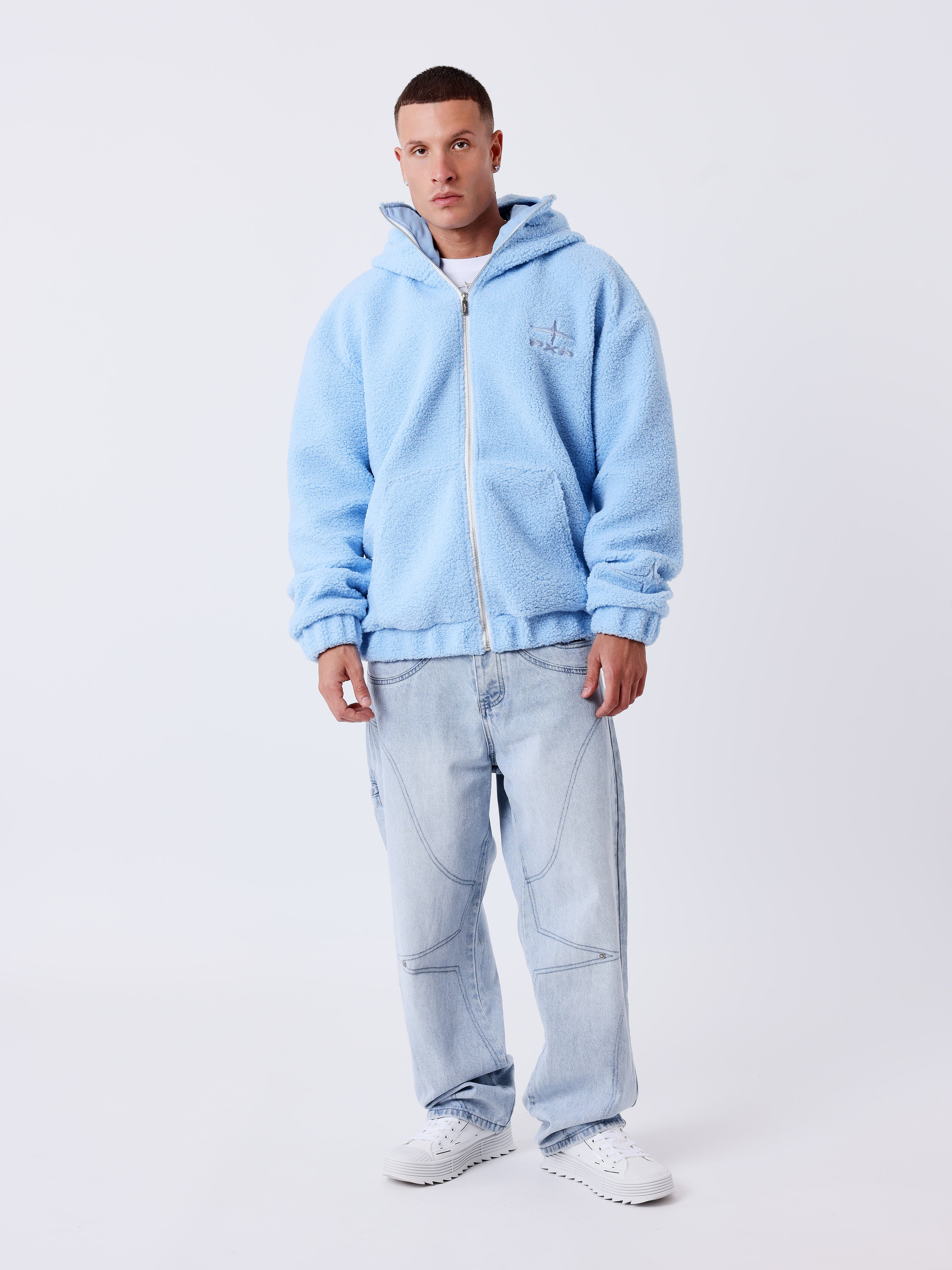 Veste zippée en sherpa à double capuche Mountain-9