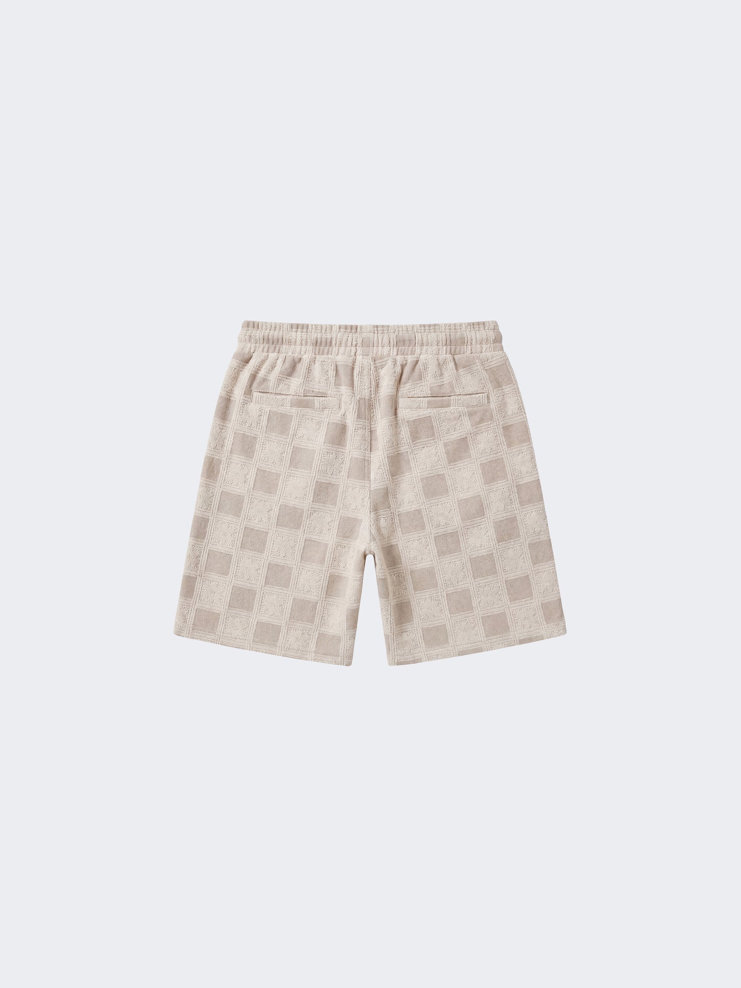 Short homme texturé à motif carreaux