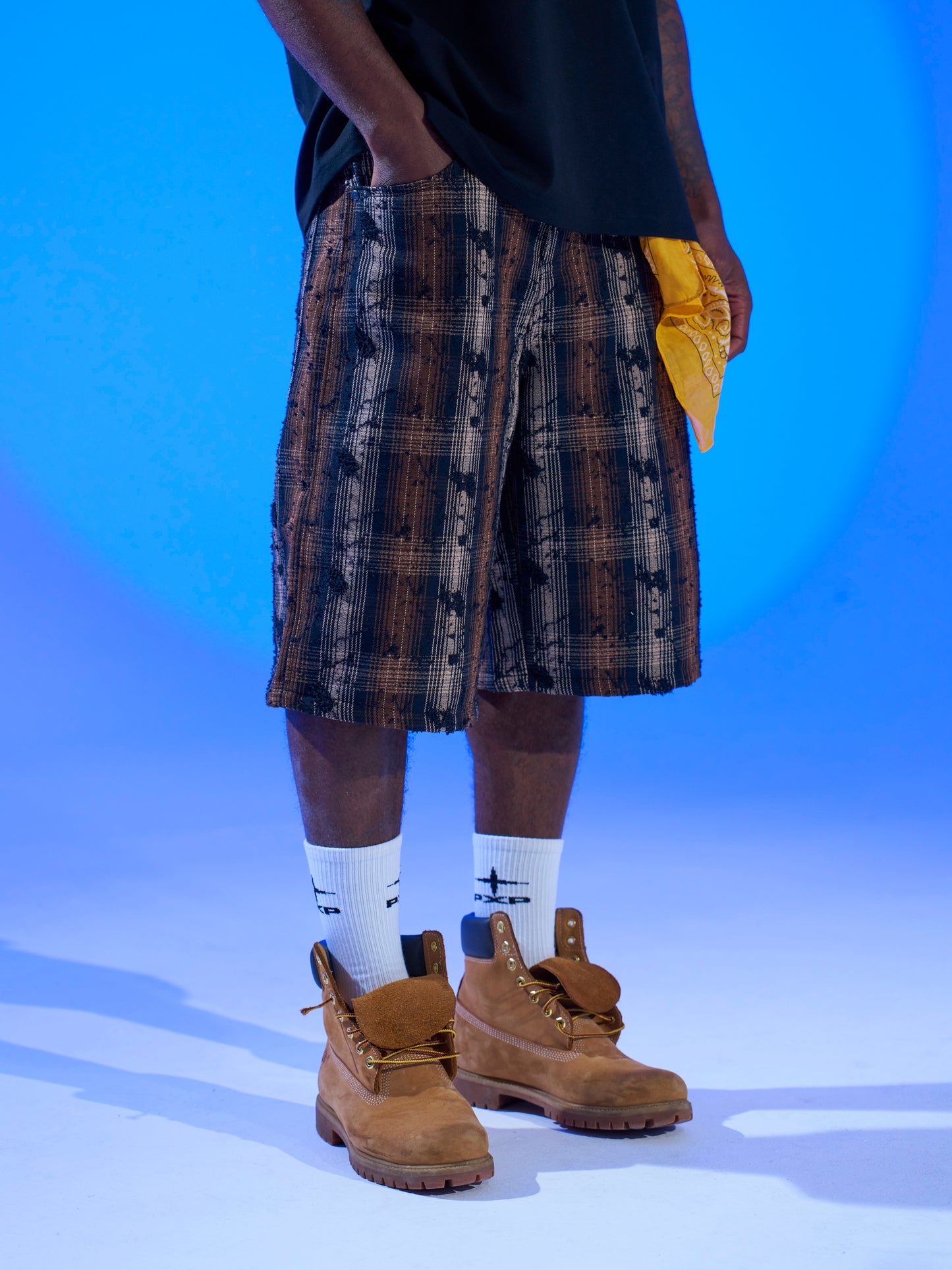 Short cargo Grunge Plaid