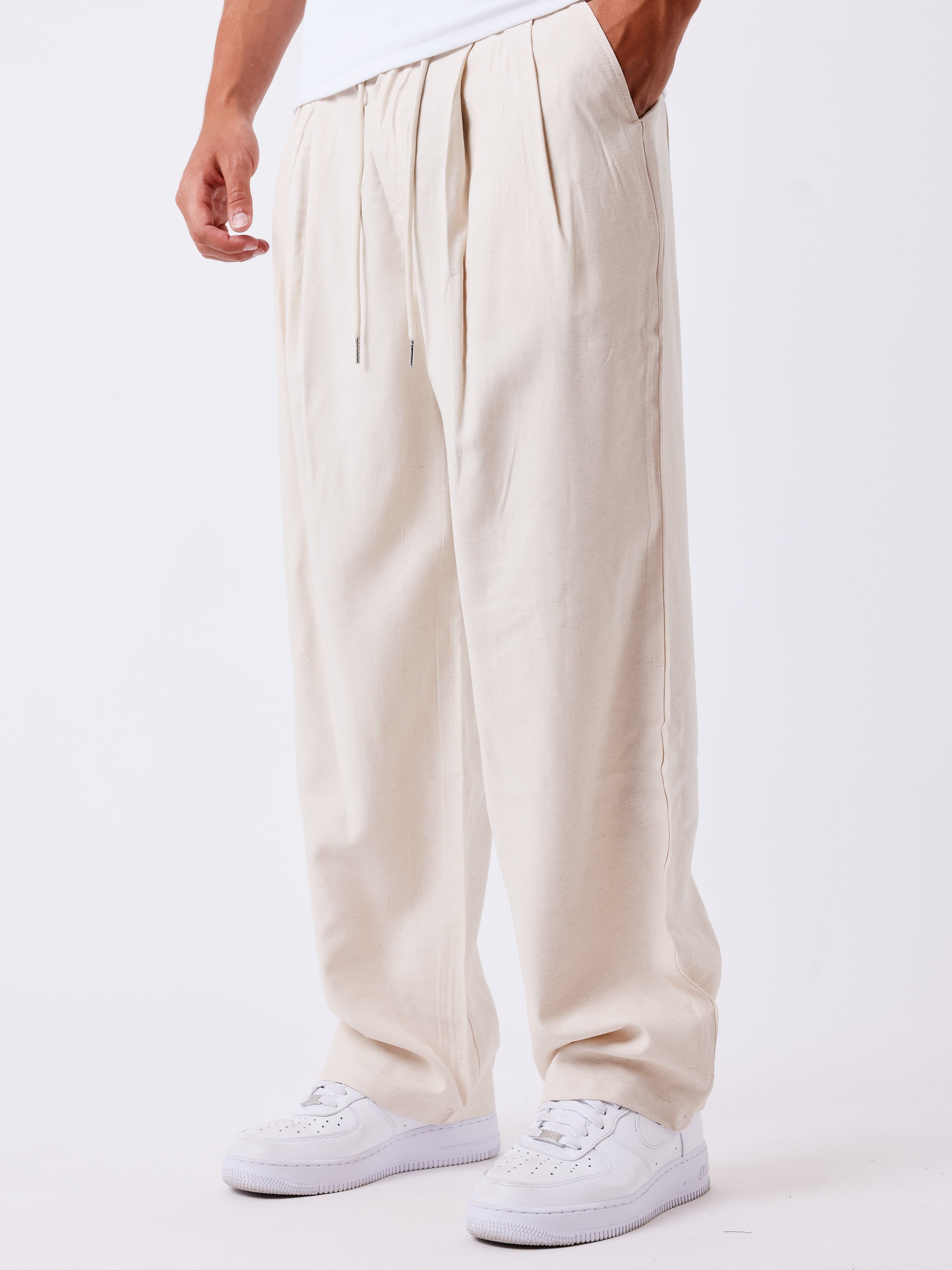 Pantalon à pinces avec élastique à la taille-2