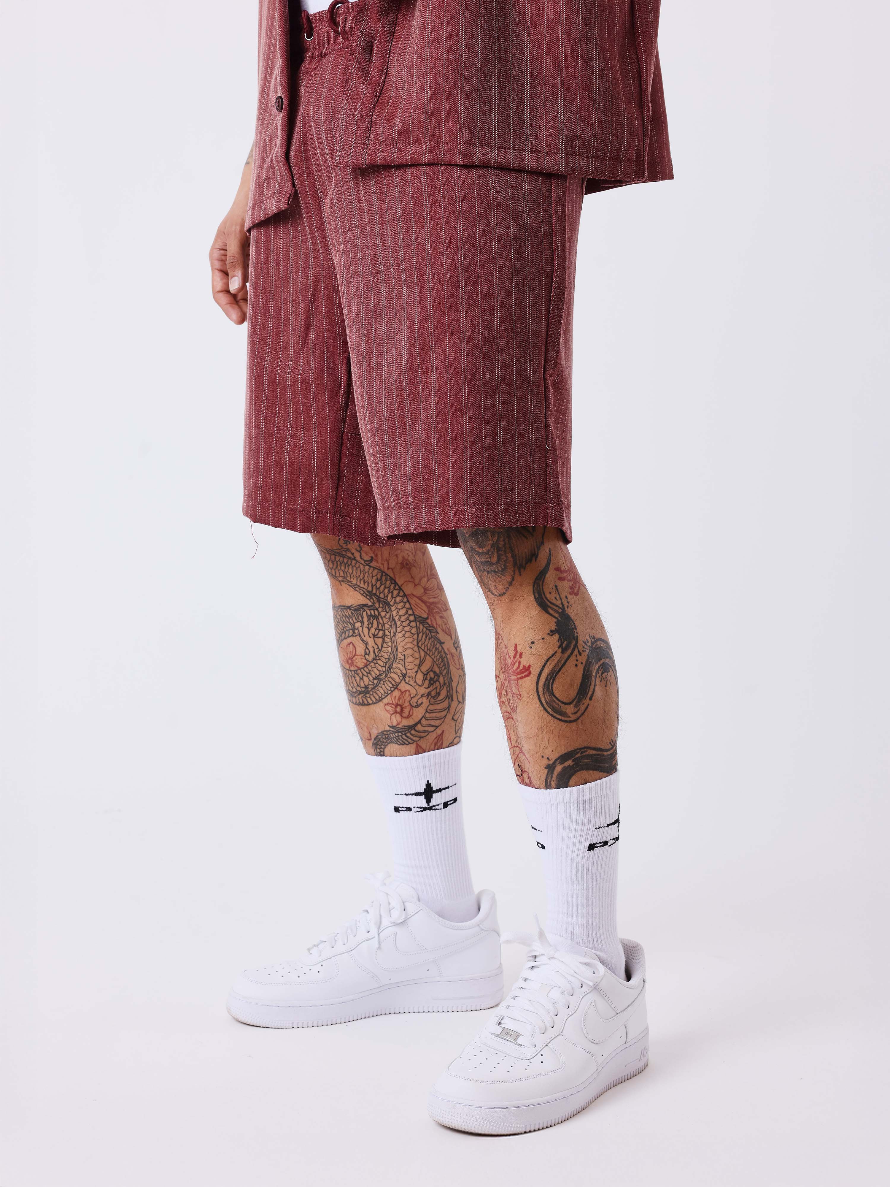 Gestreifte Shorts mit elastischem Bund-3