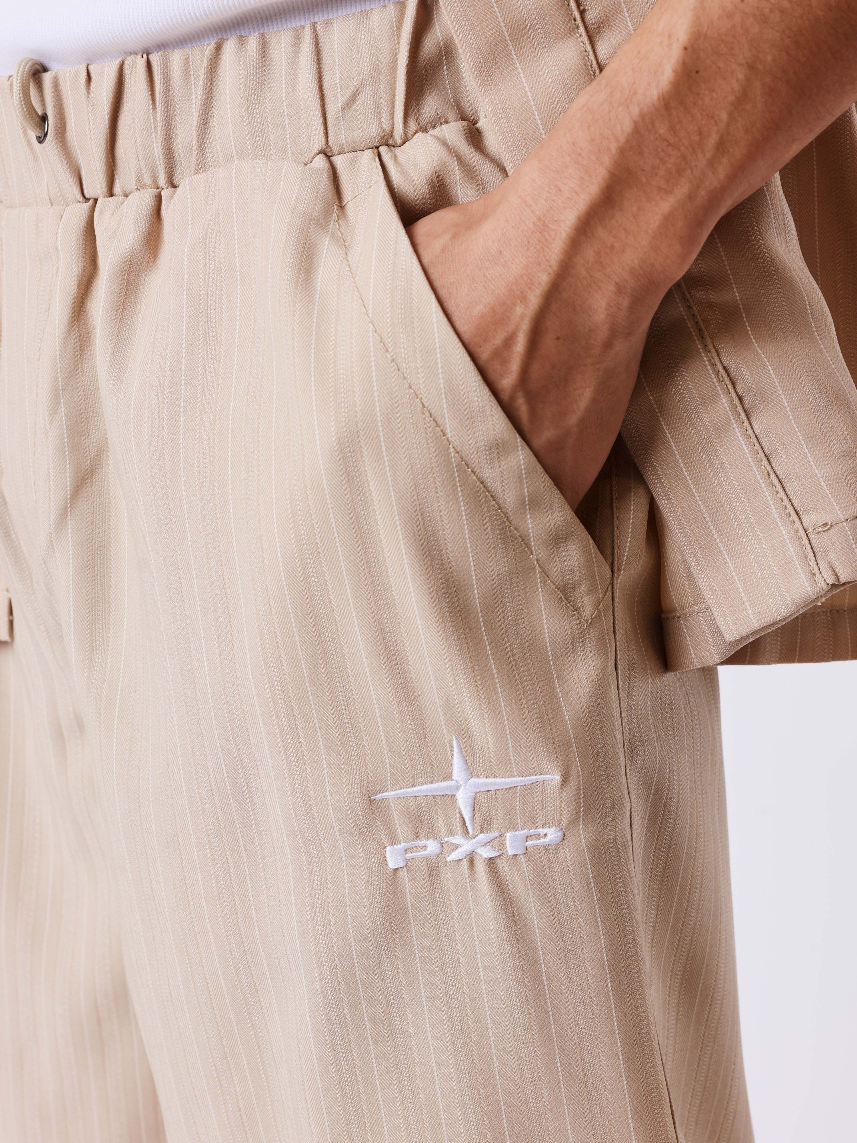 Striped shorts with elastic waistband-4