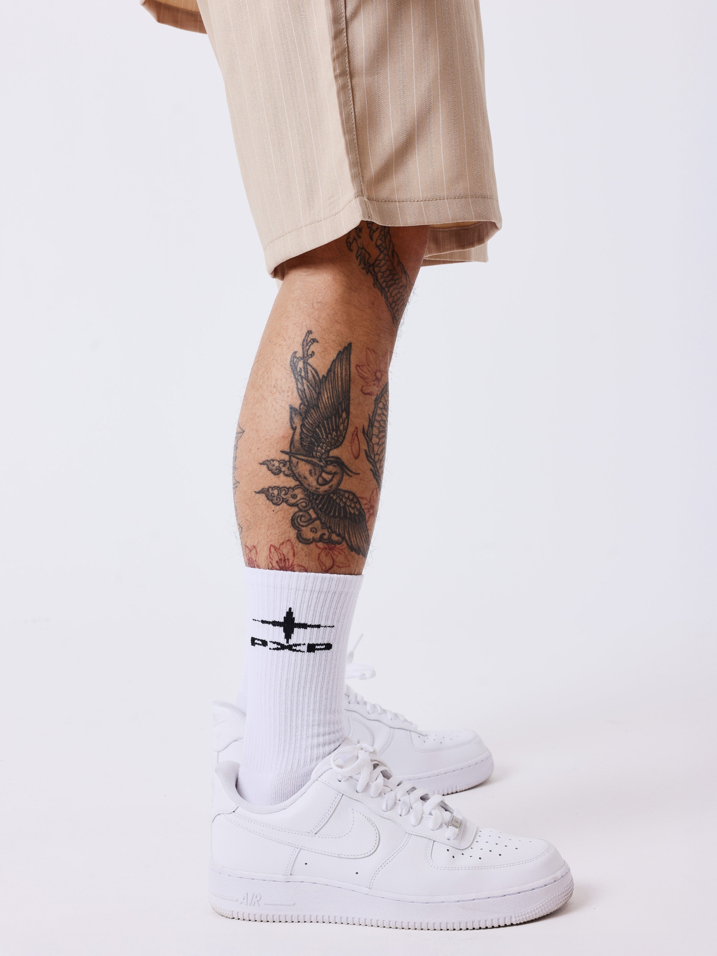 Striped shorts with elastic waistband-5