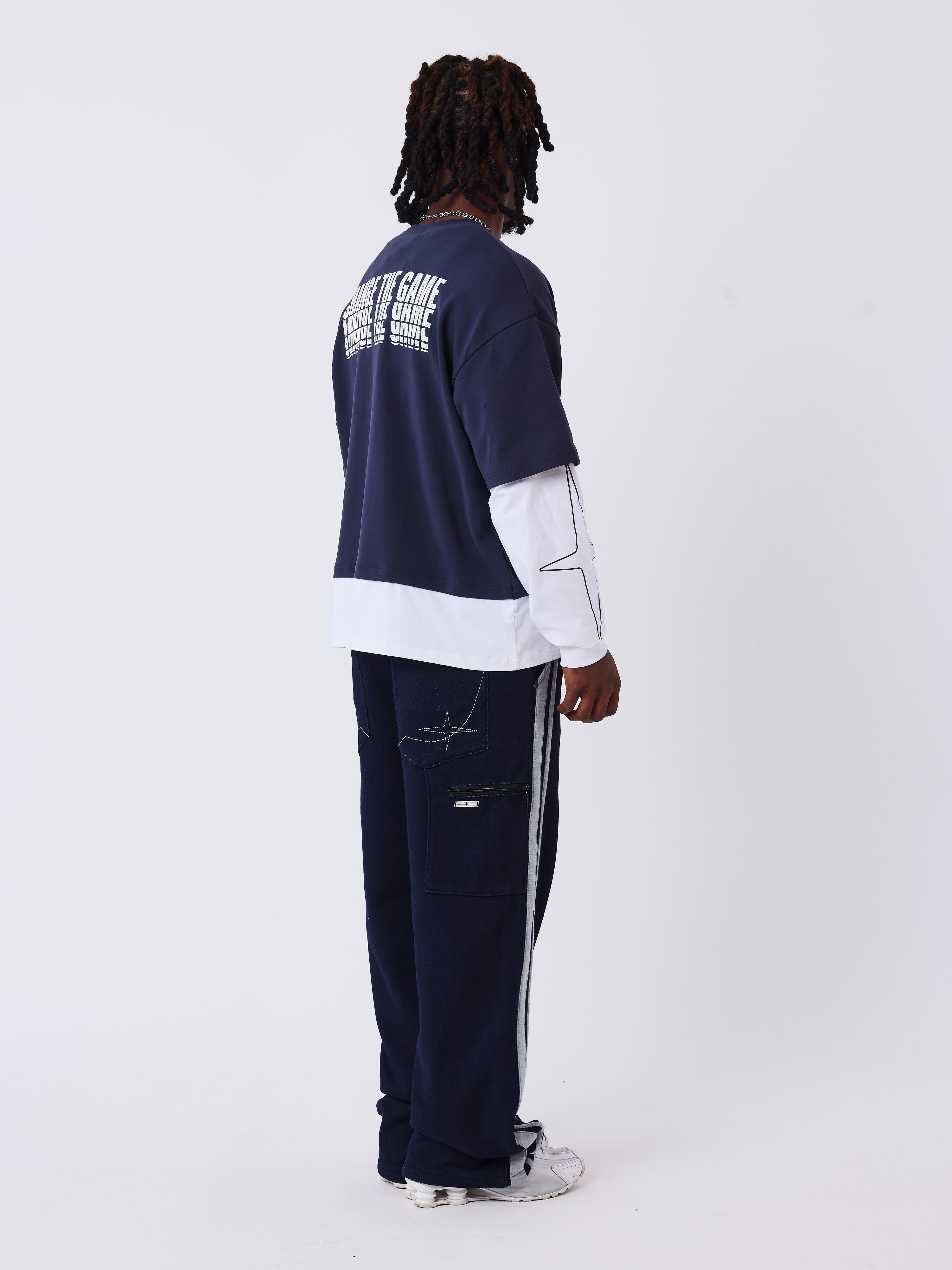 Denim-effect joggingbroek van fleece-3