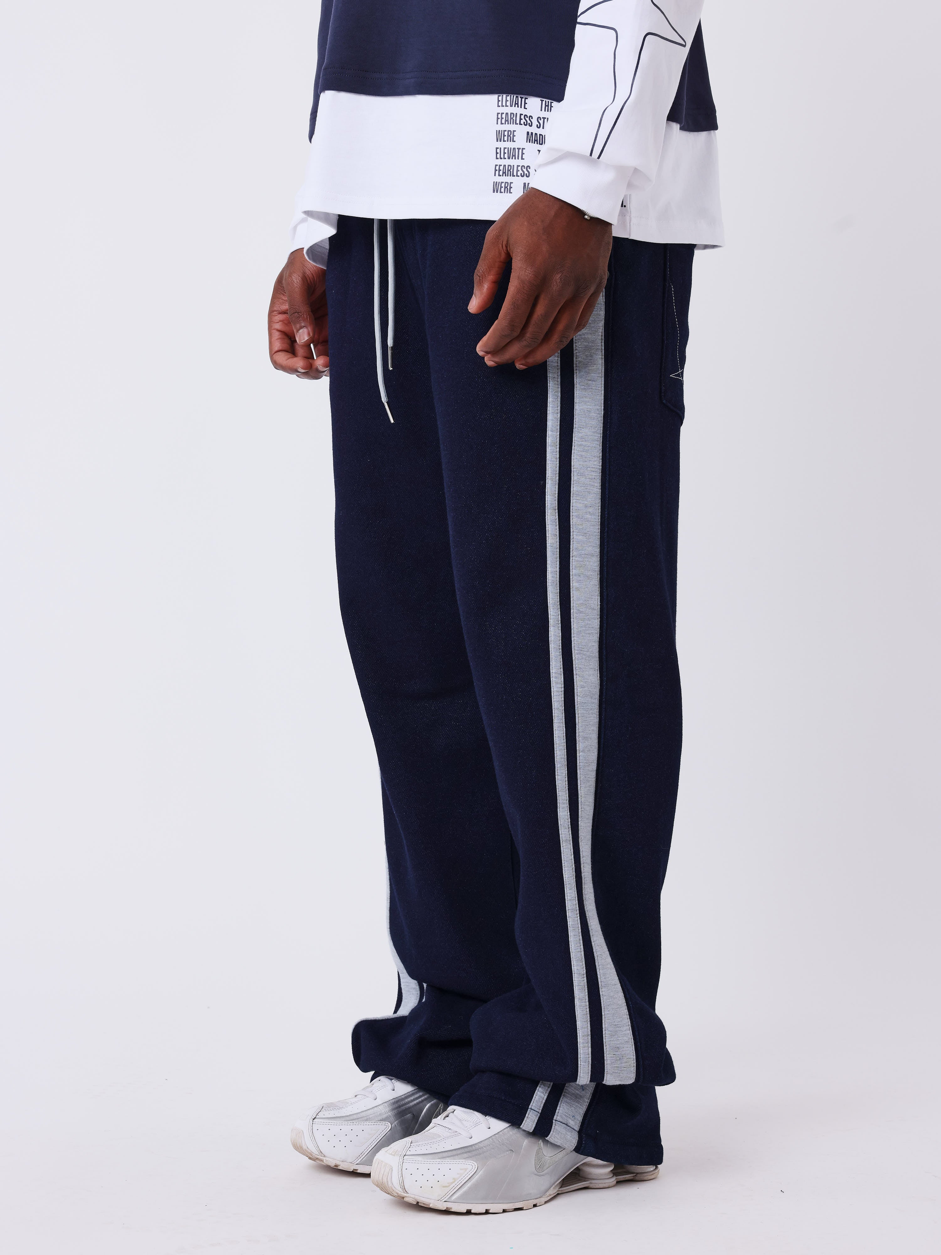 Denim-effect joggingbroek van fleece-2