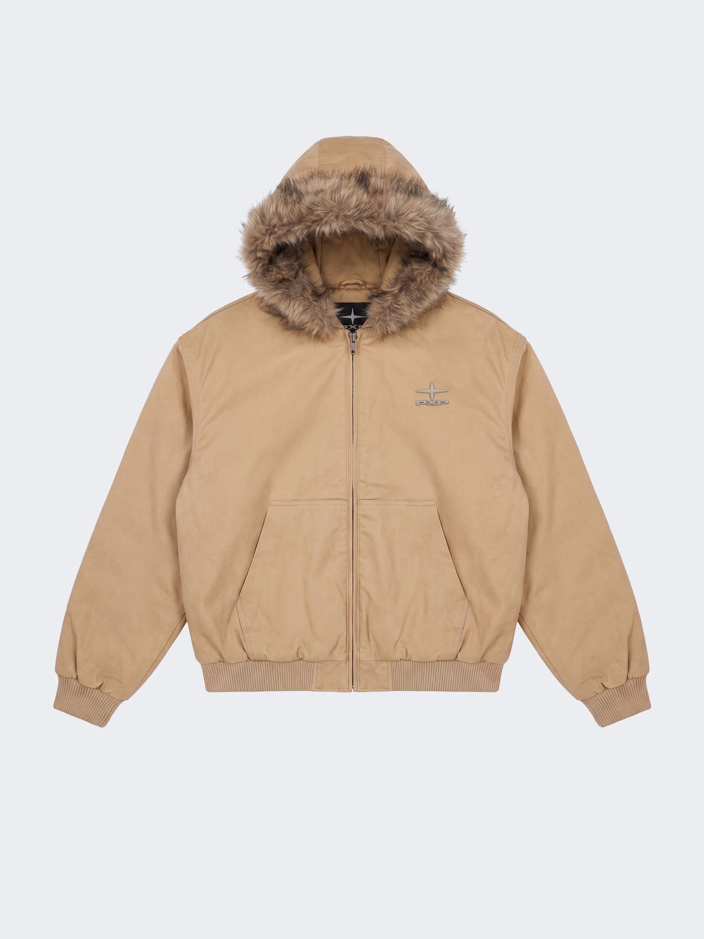 Steppjacke mit Kunstpelz aus Canvas Classy