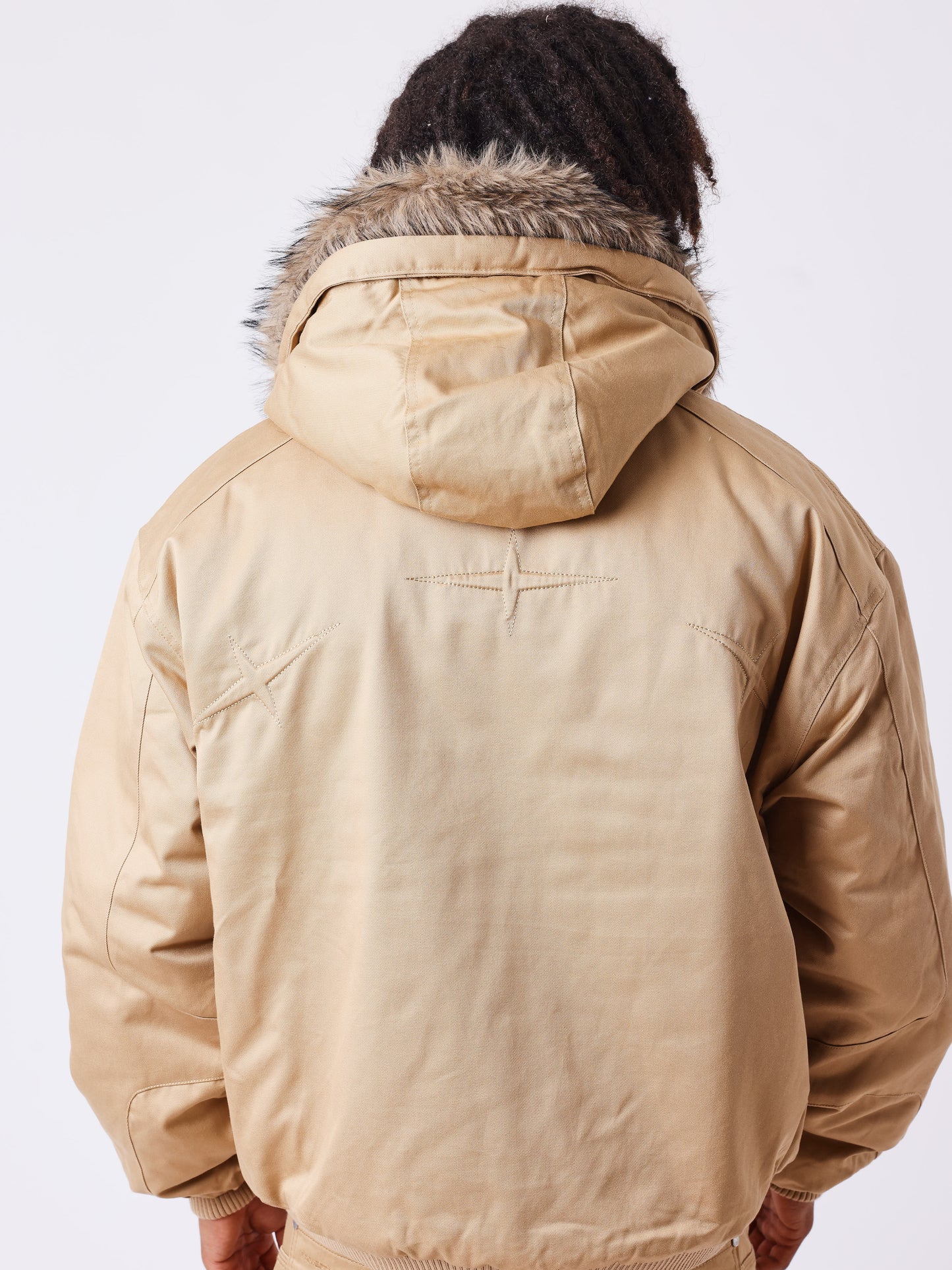 Steppjacke mit Kunstpelz aus Canvas Classy