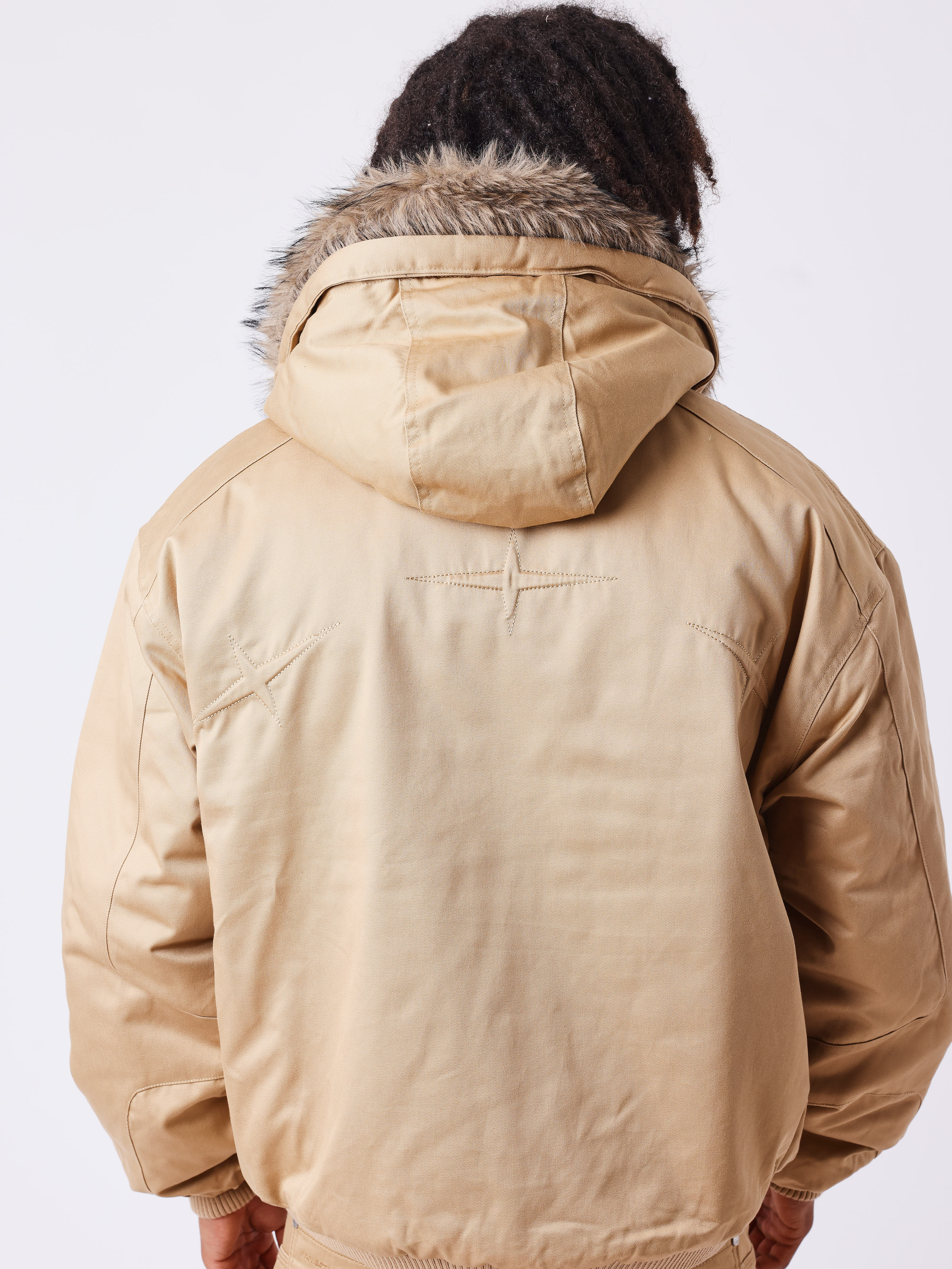 Steppjacke mit Kunstpelz aus Canvas Classy-2