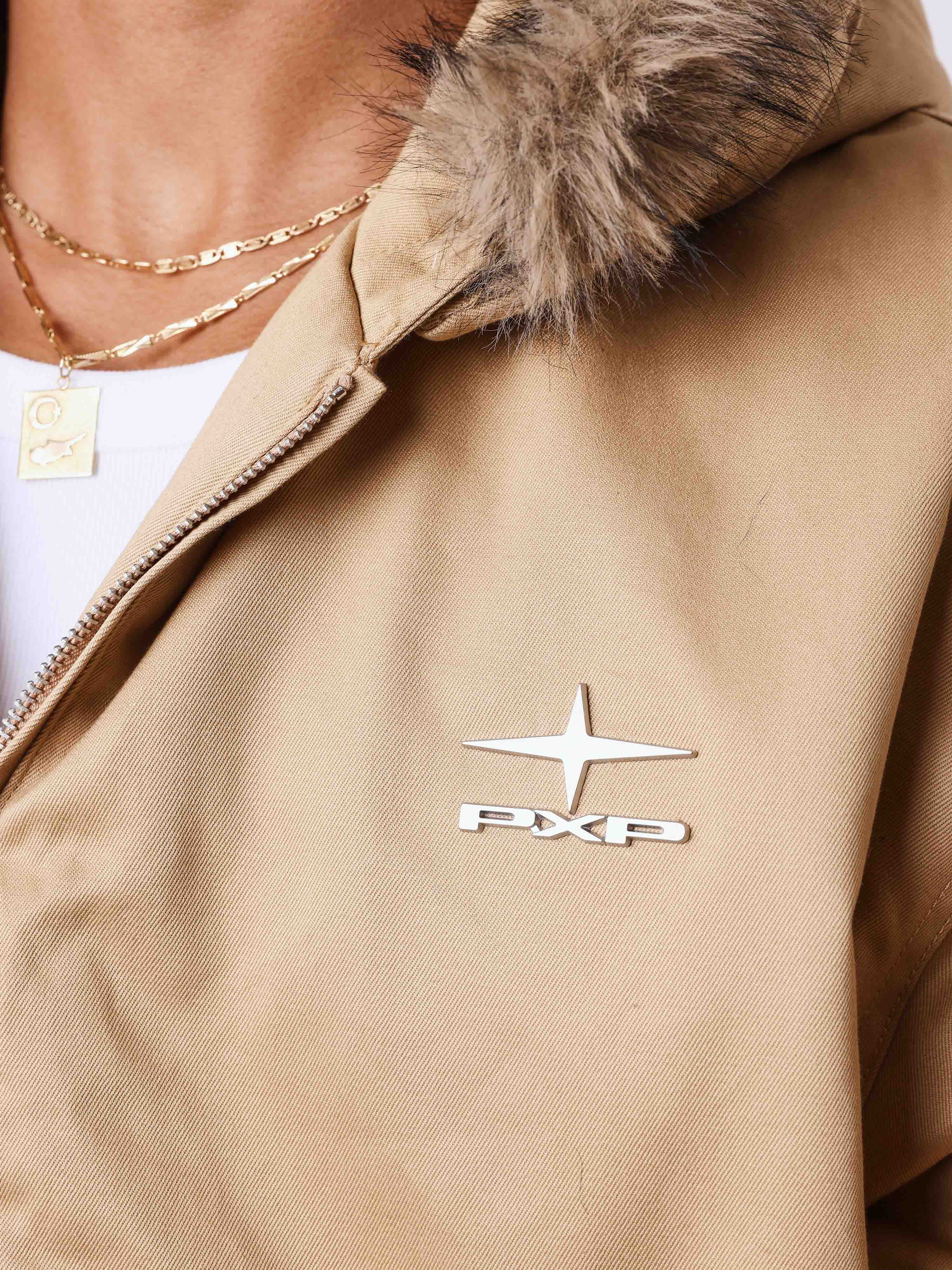 Steppjacke mit Kunstpelz aus Canvas Classy-5