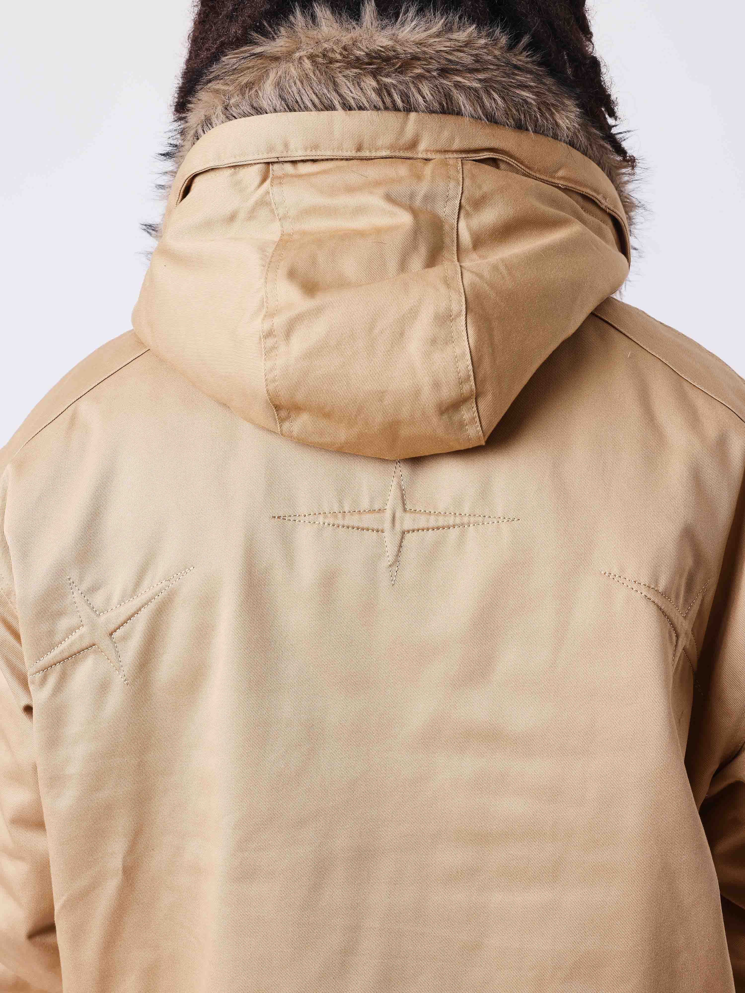 Steppjacke mit Kunstpelz aus Canvas Classy-4