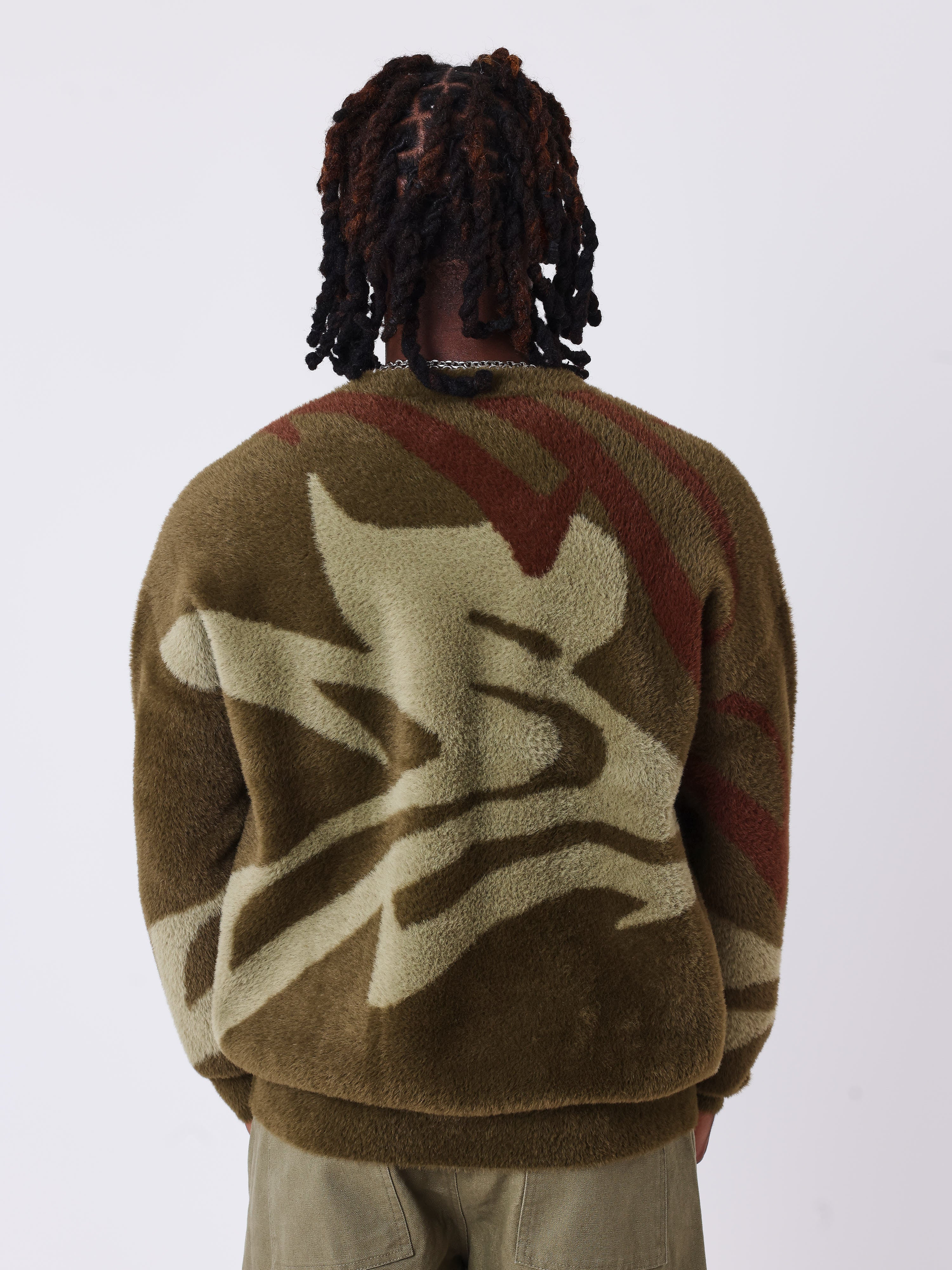 Rundhalset mohair dyreprint sweater-2
