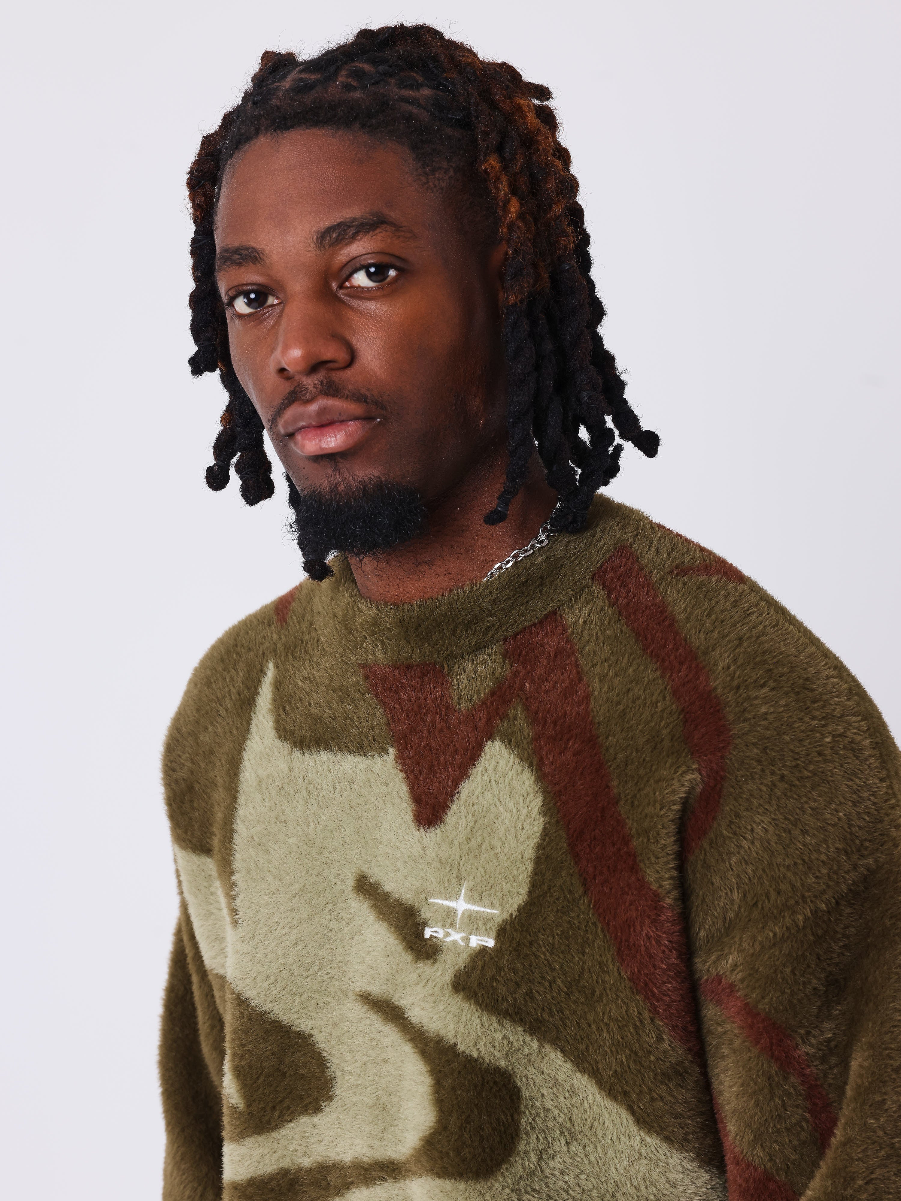 Rundhalset mohair dyreprint sweater-3