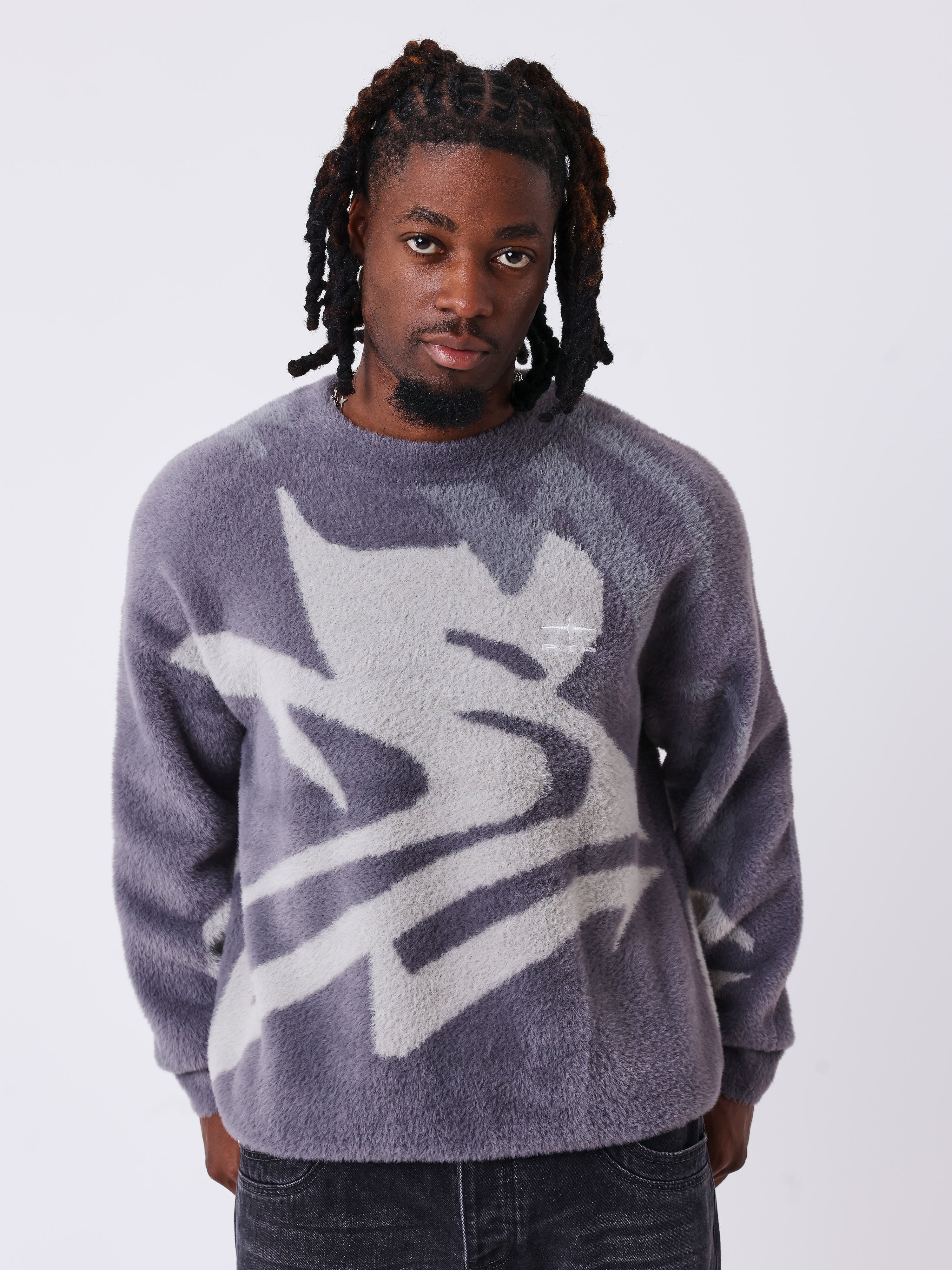 Pull col rond mohair animal-1