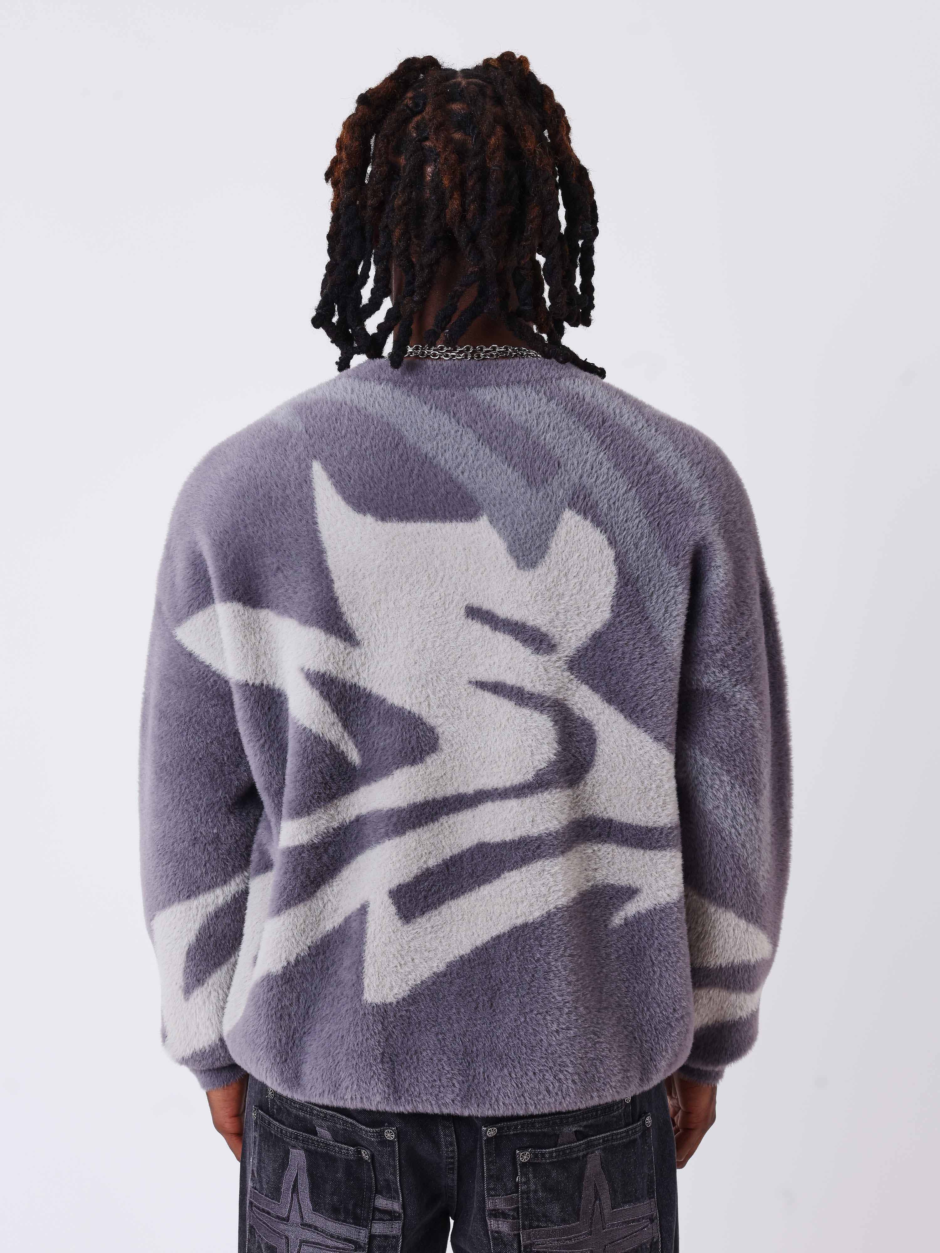 Pull col rond mohair animal-2