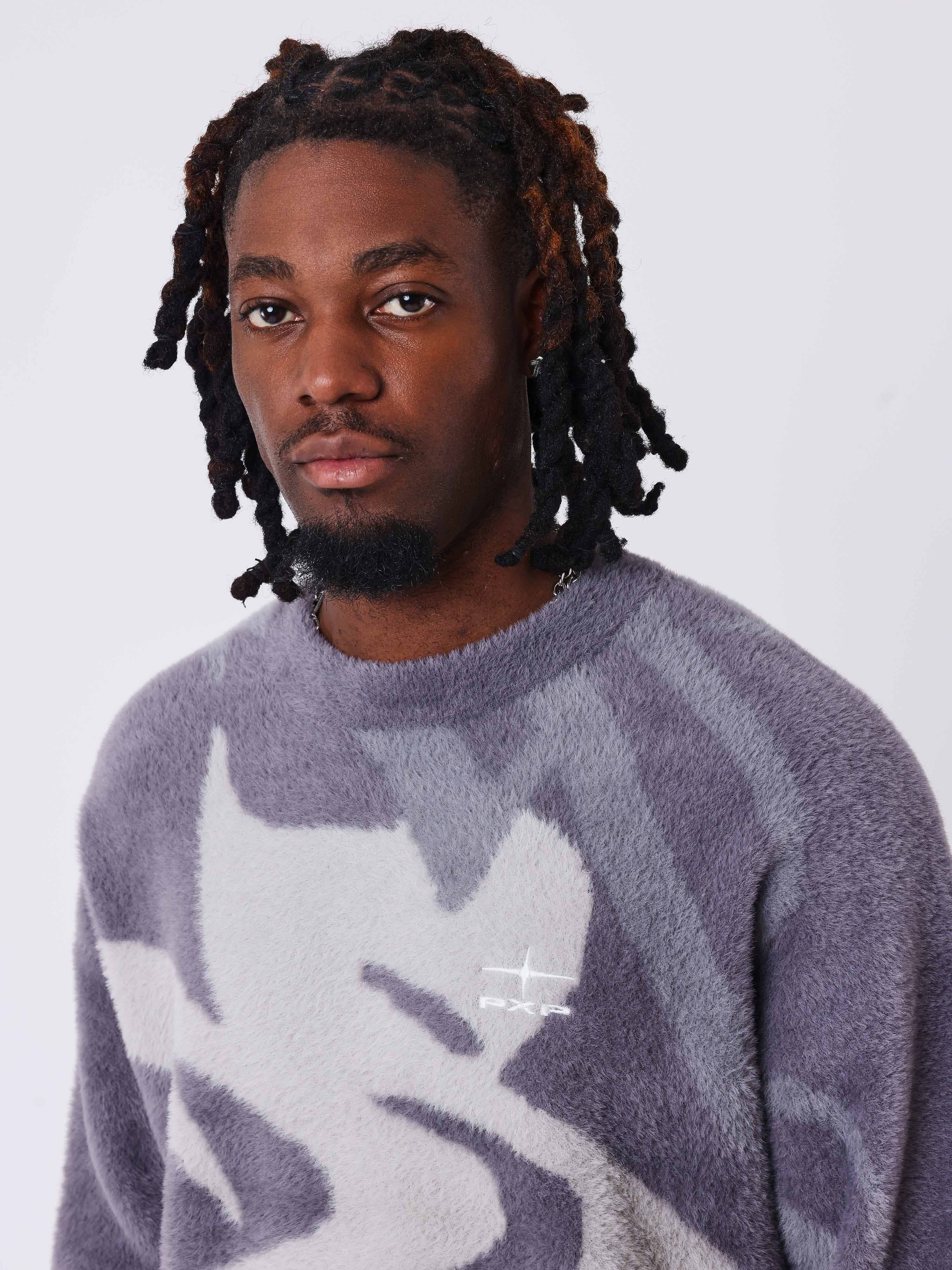 Pull col rond mohair animal-3