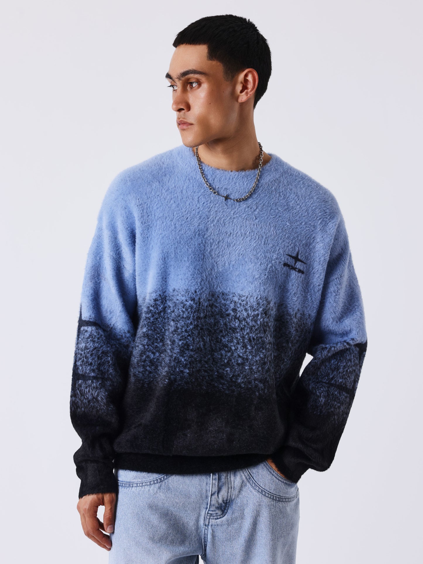 Pull col rond en mohair mountain