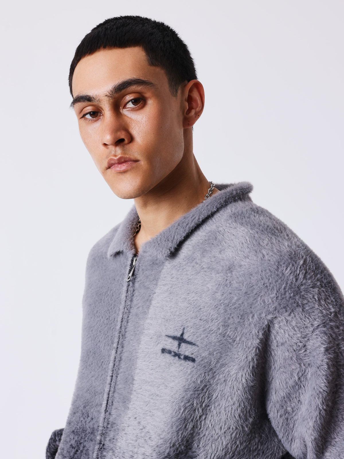Gilet col polo en mohair mountain-3