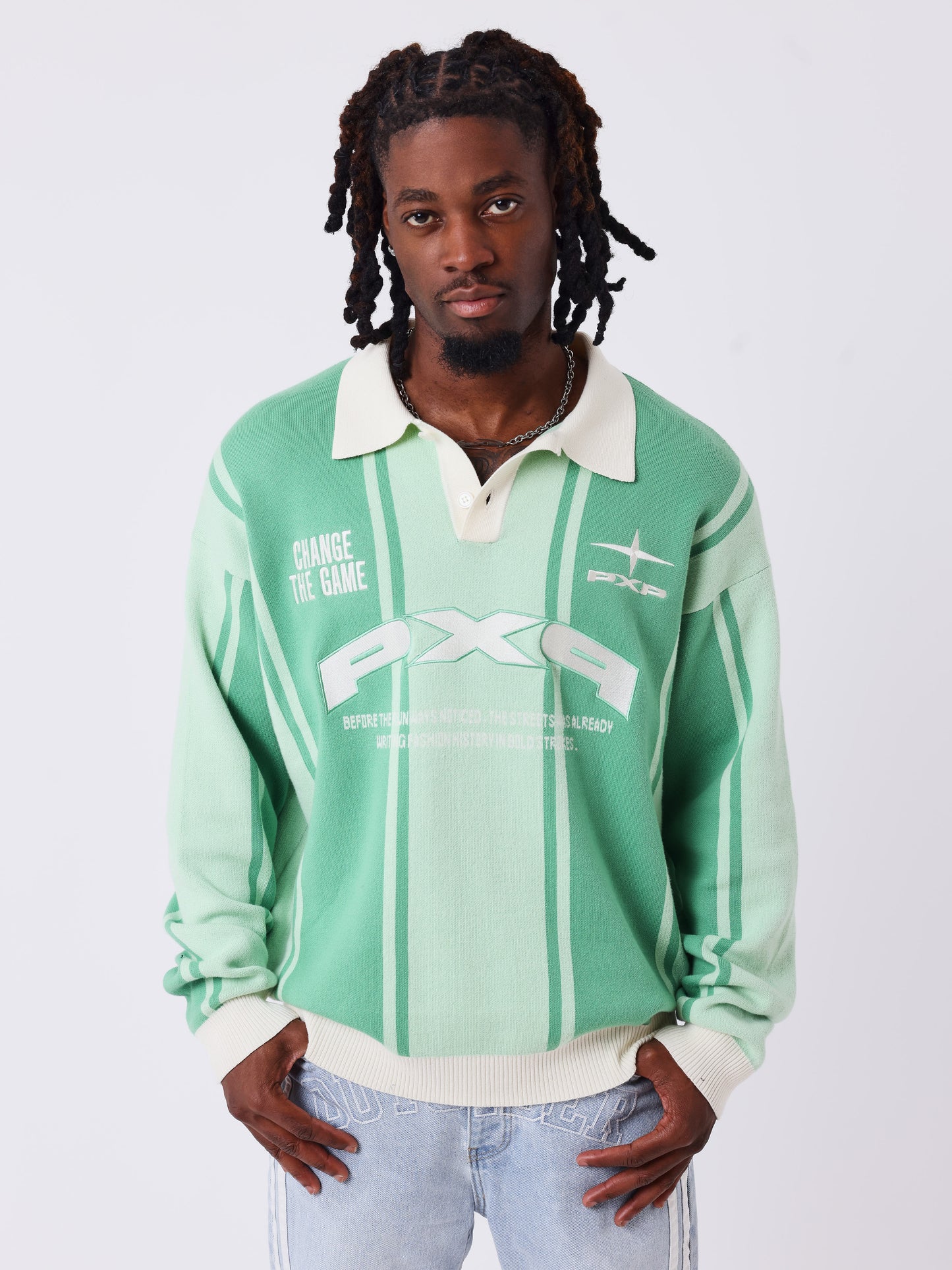 Pulover polo din tricot jacquard Matchday