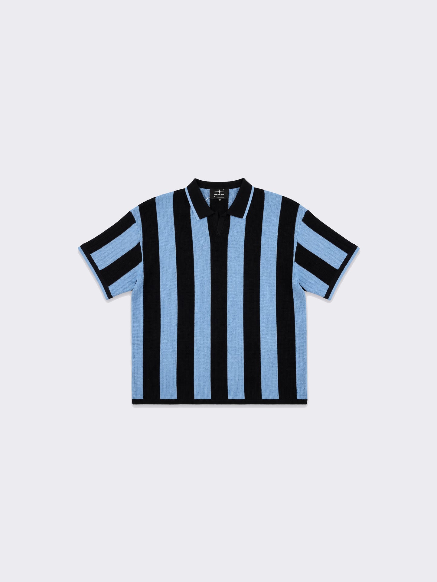 Polo en maille motif rayé bicolore