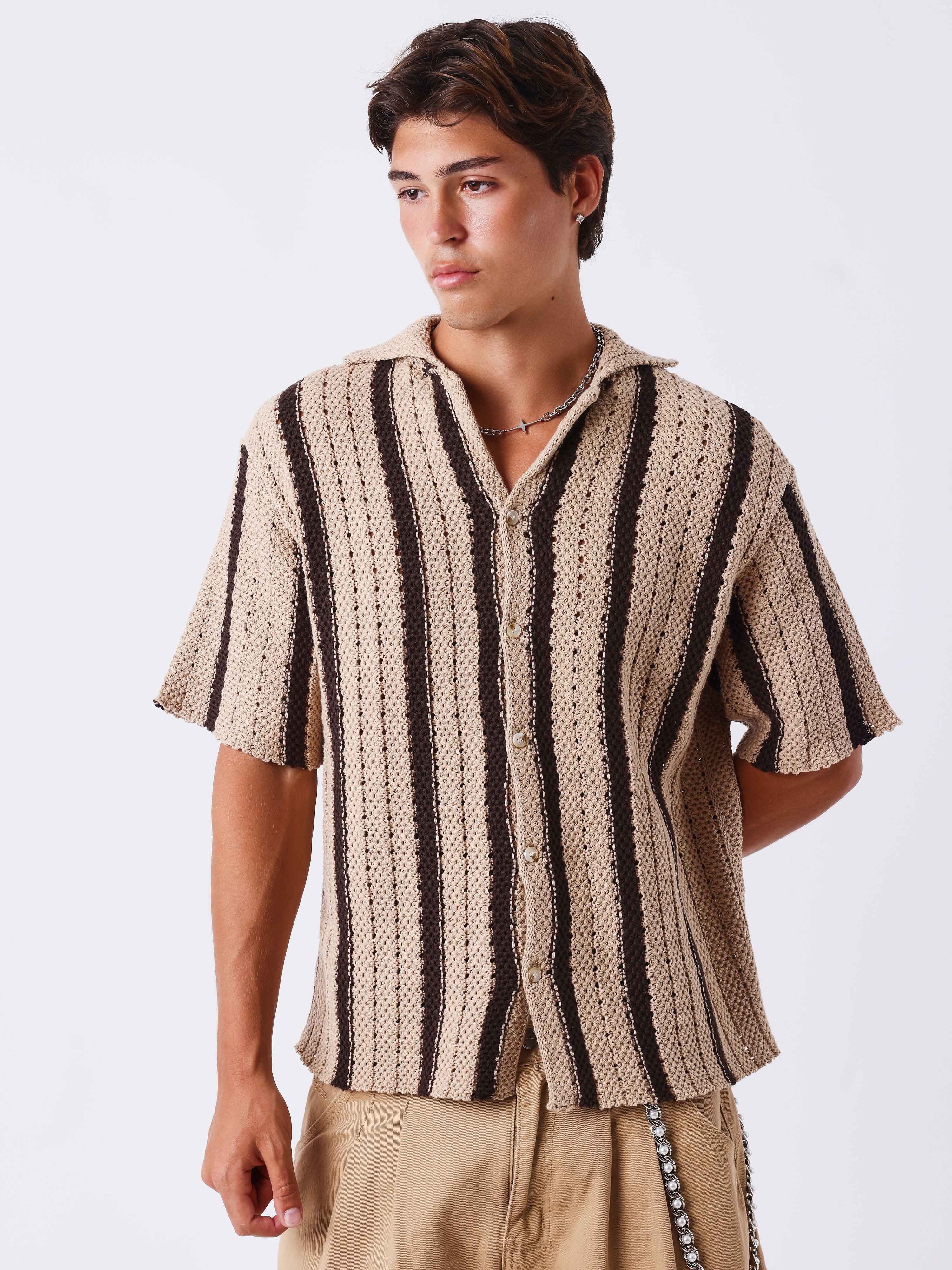Chemise en maille ajourée-1