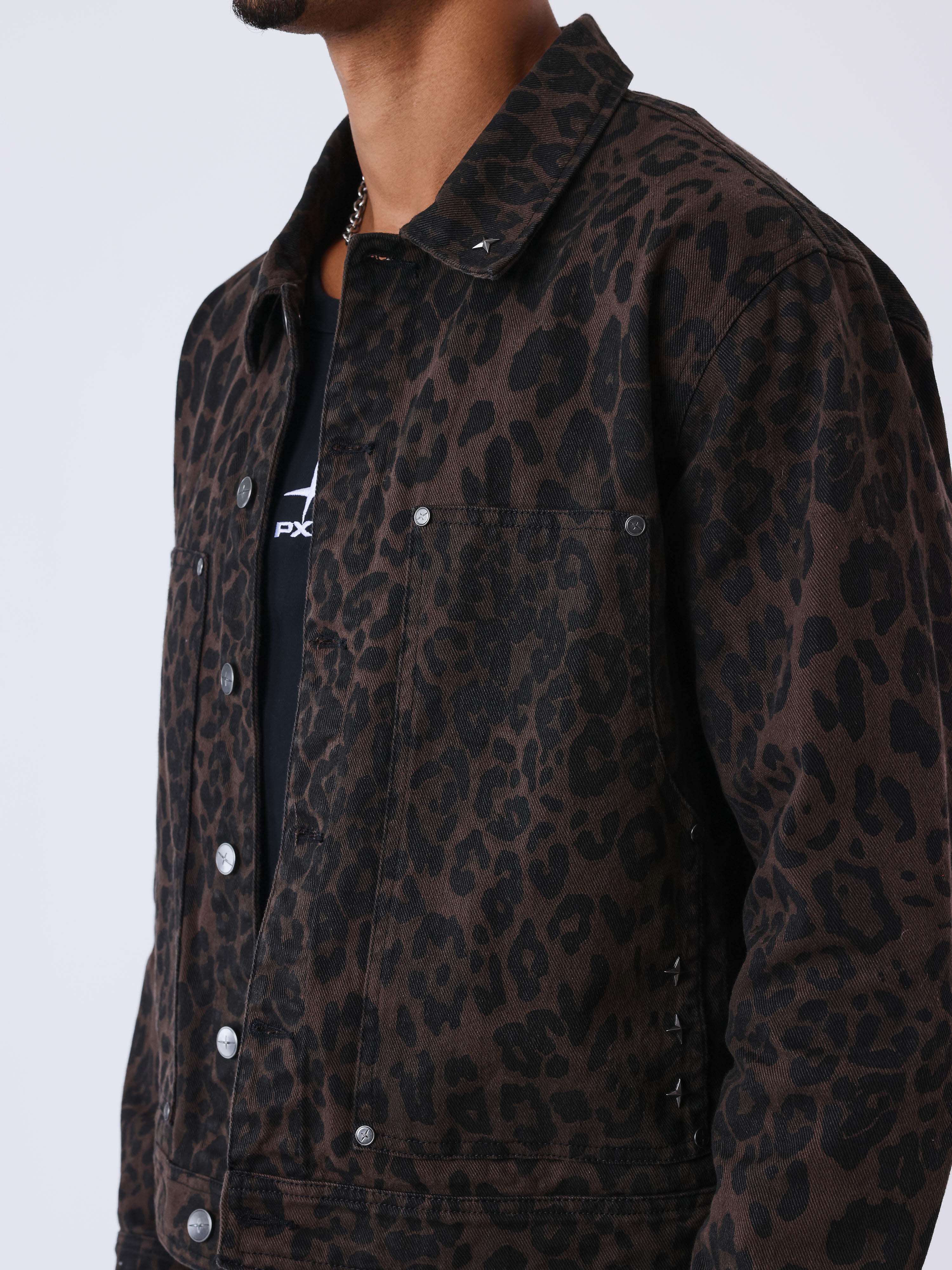 Leopard denim jacket – PXP