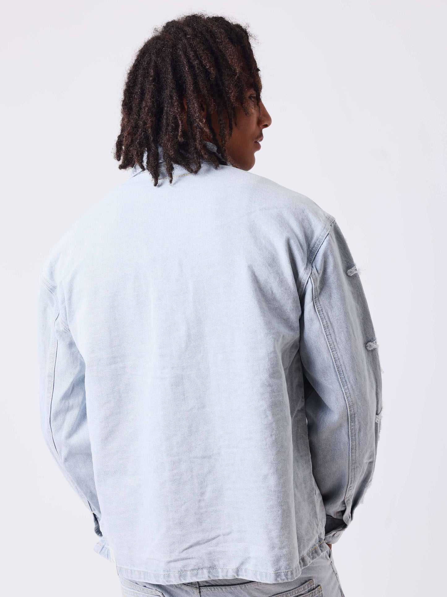Denim overshirt met Polaris inzetstukken