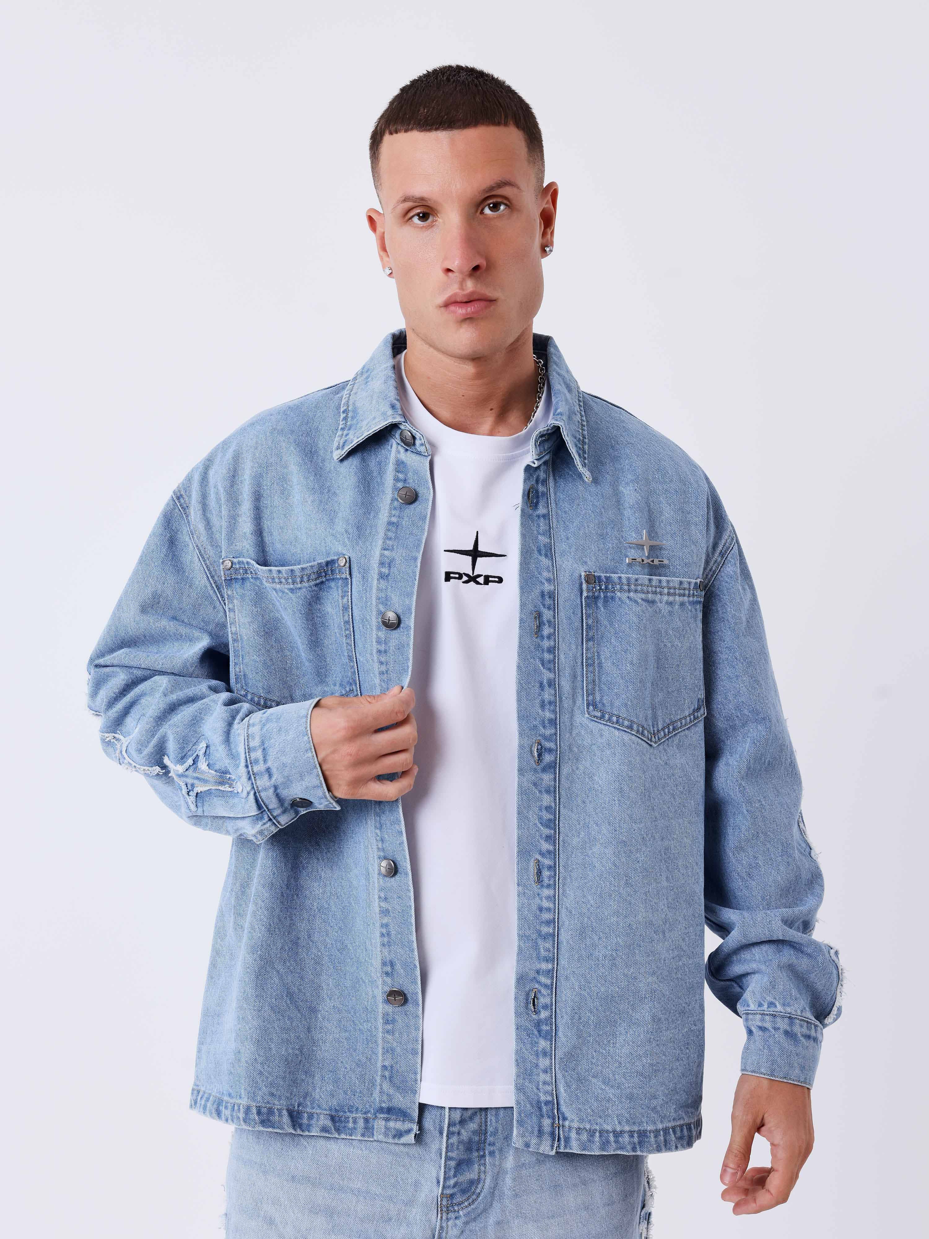 Koszula overshirt z denimu z wstawkami Polaris-1