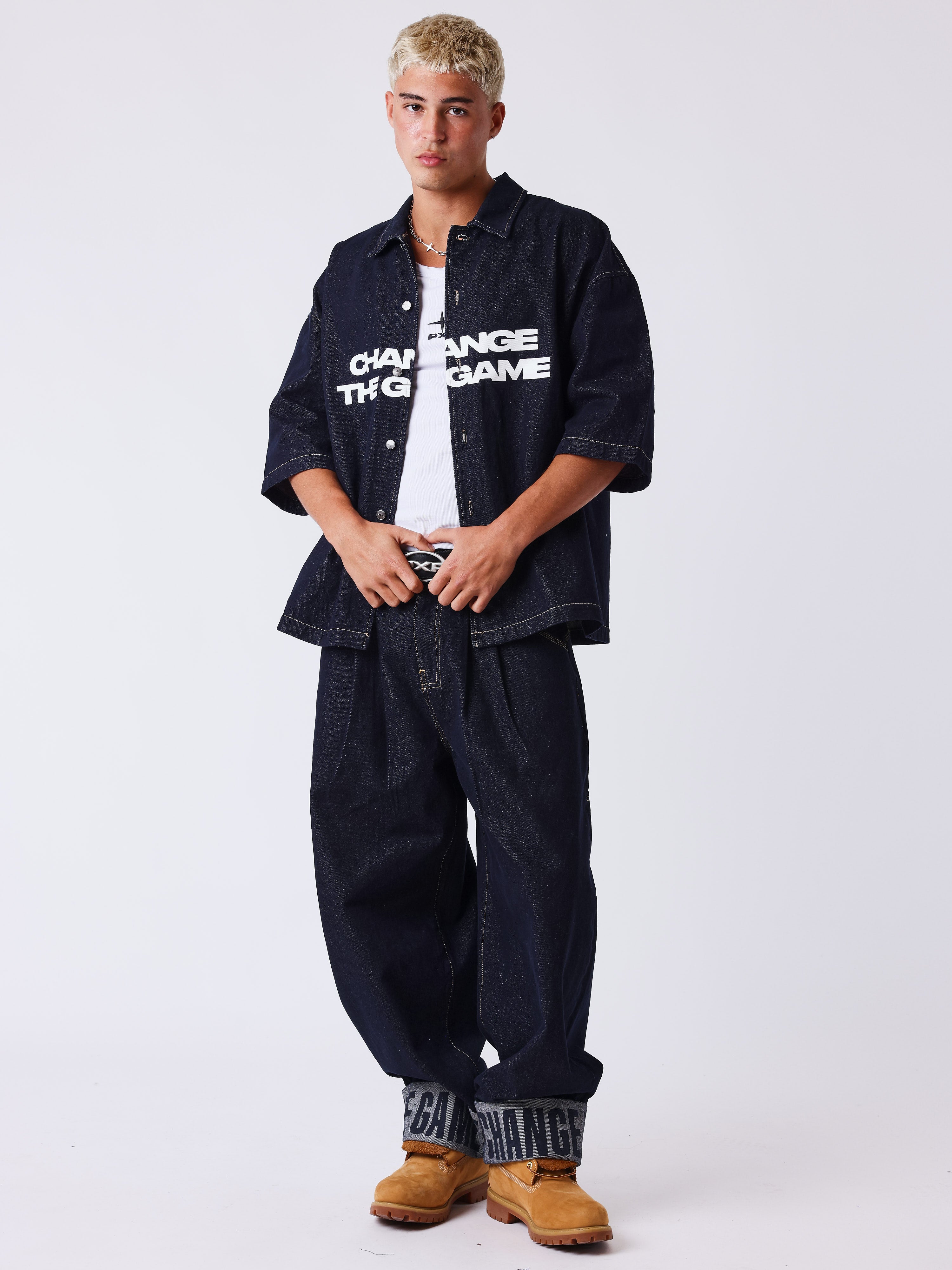 Kortermet denimskjorte Classy-5