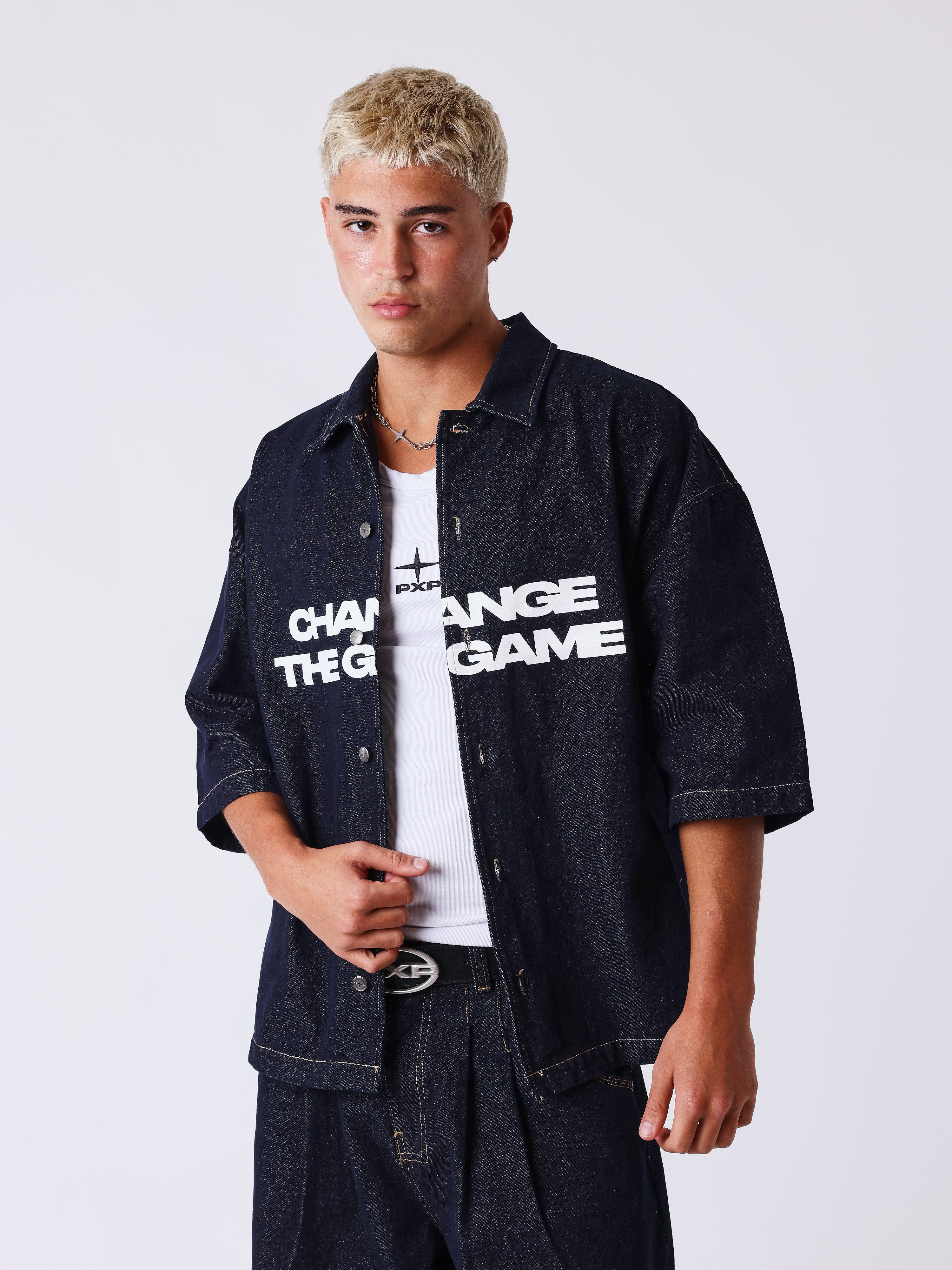 Kortermet denimskjorte Classy-1