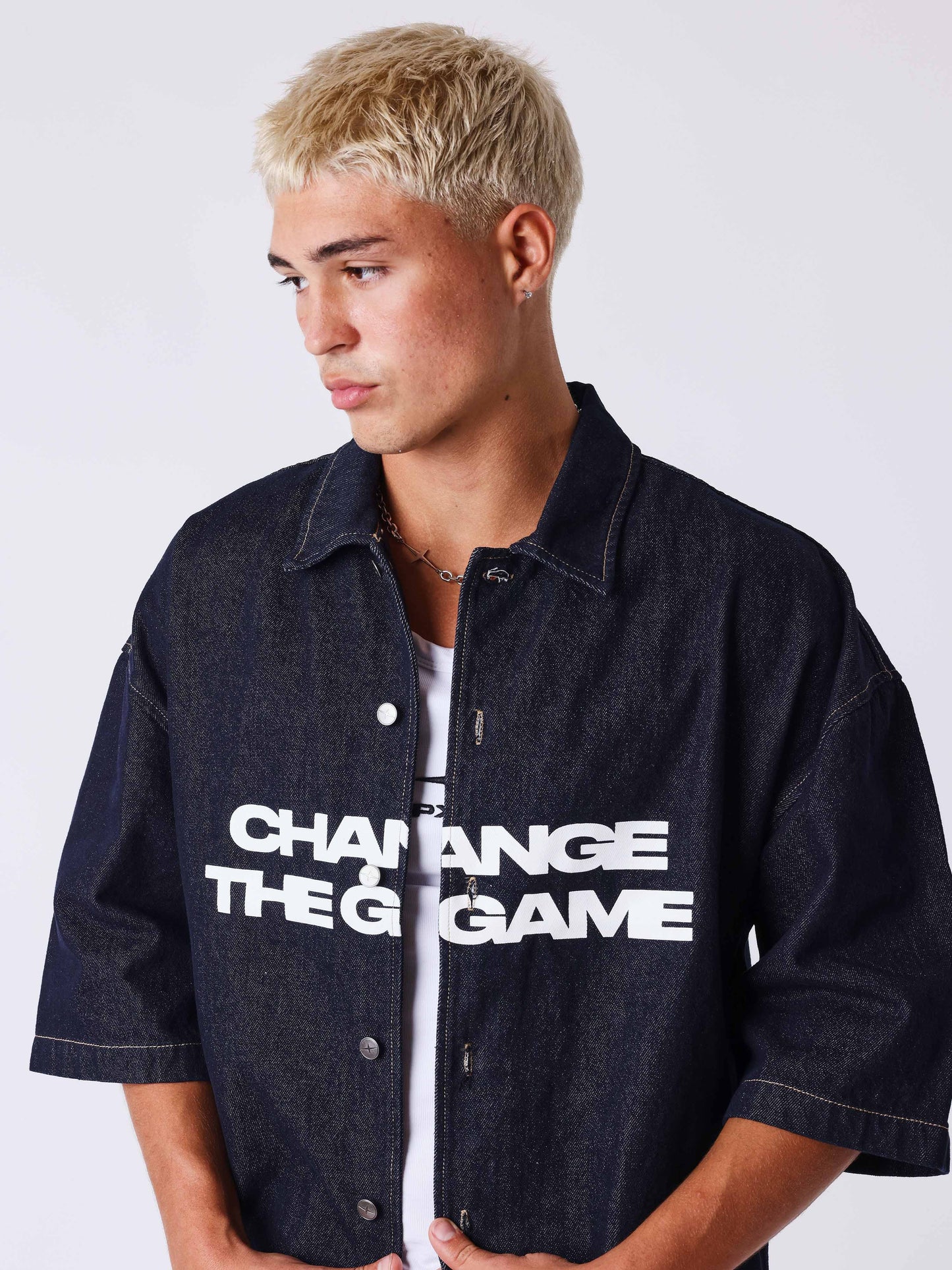 Kortermet denimskjorte Classy