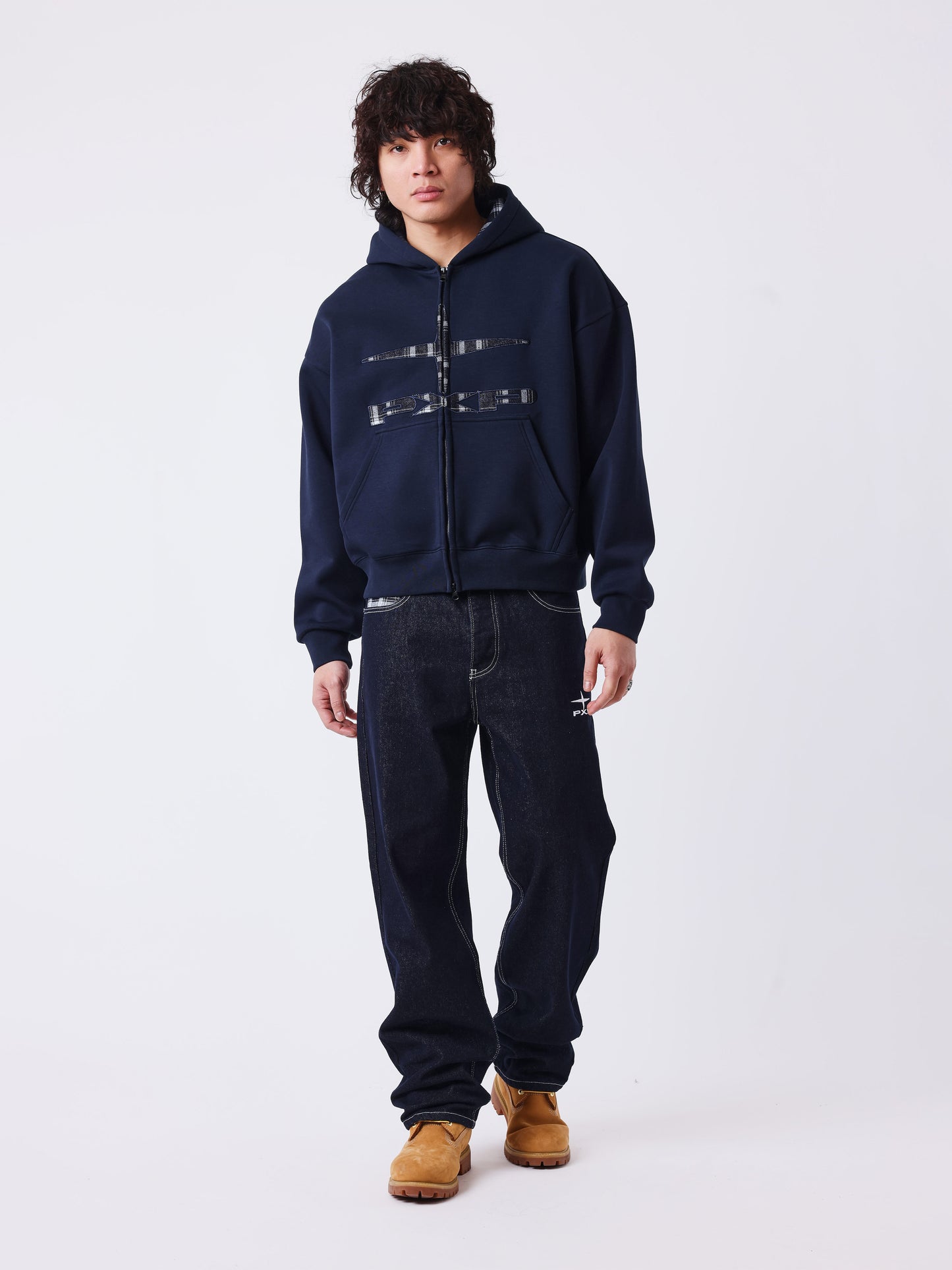 Regular jeans med ternede lommer
