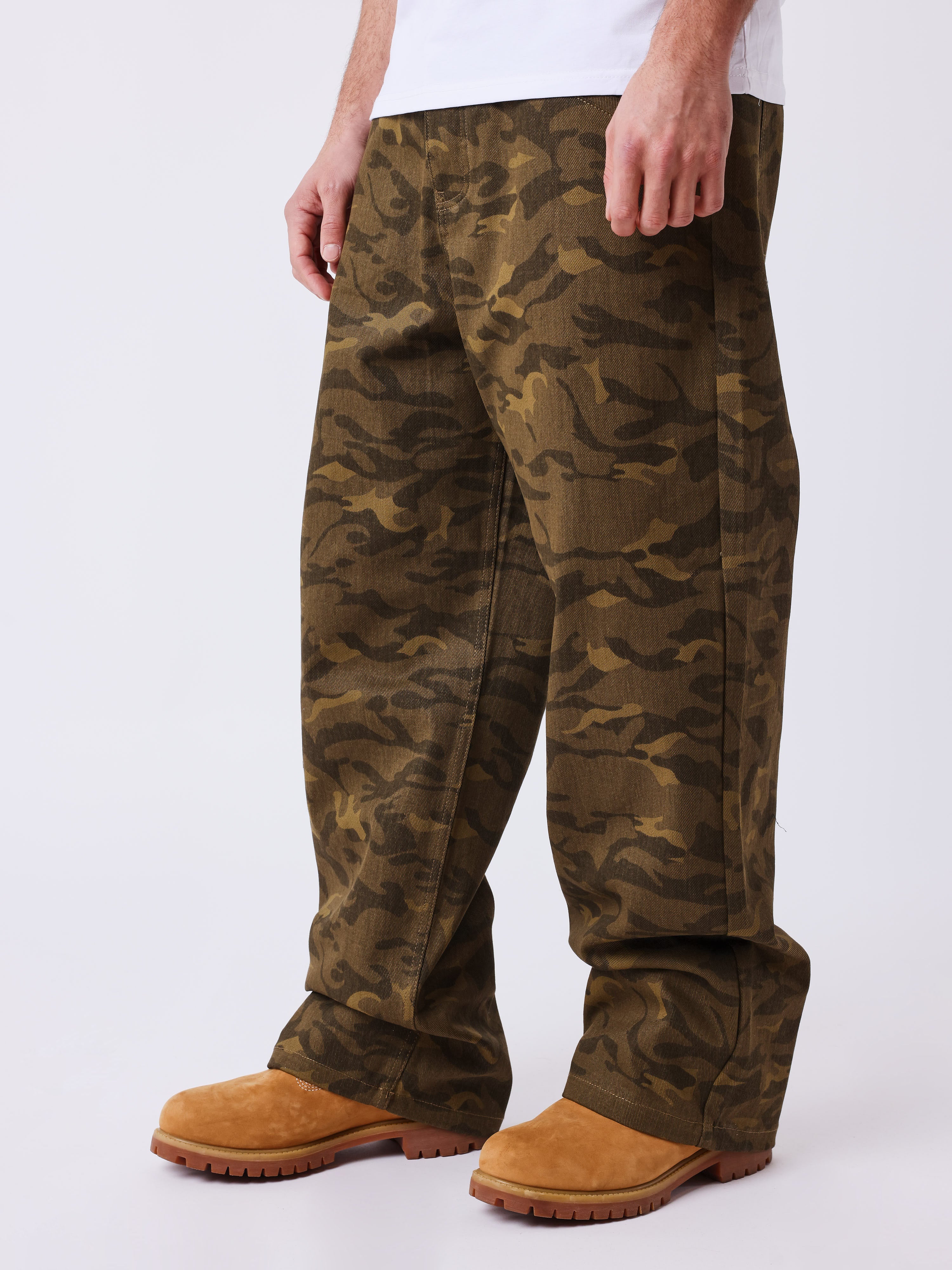 Pantaloni din denim camuflaj Forest-3