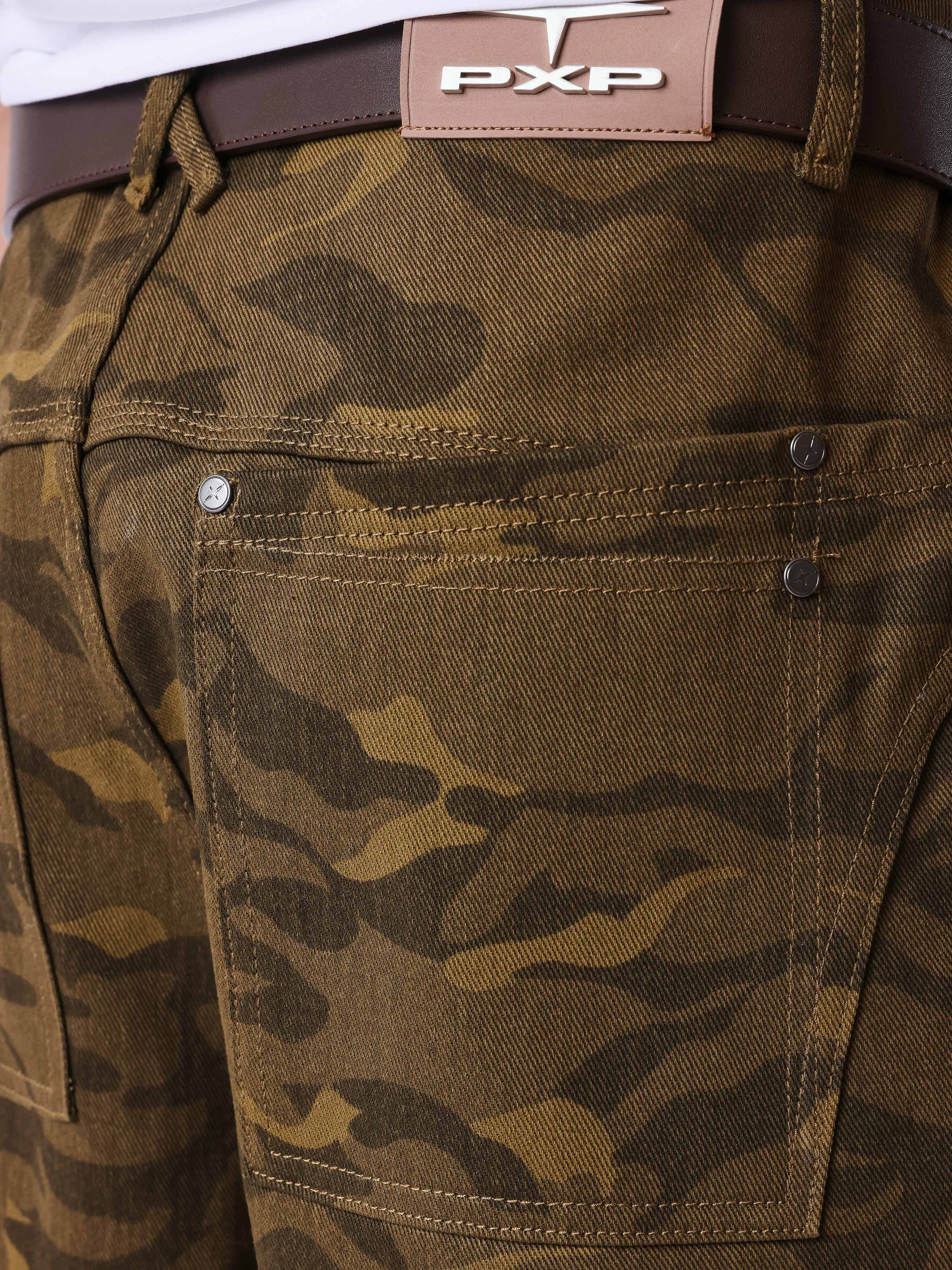Pantaloni din denim camuflaj Forest-6