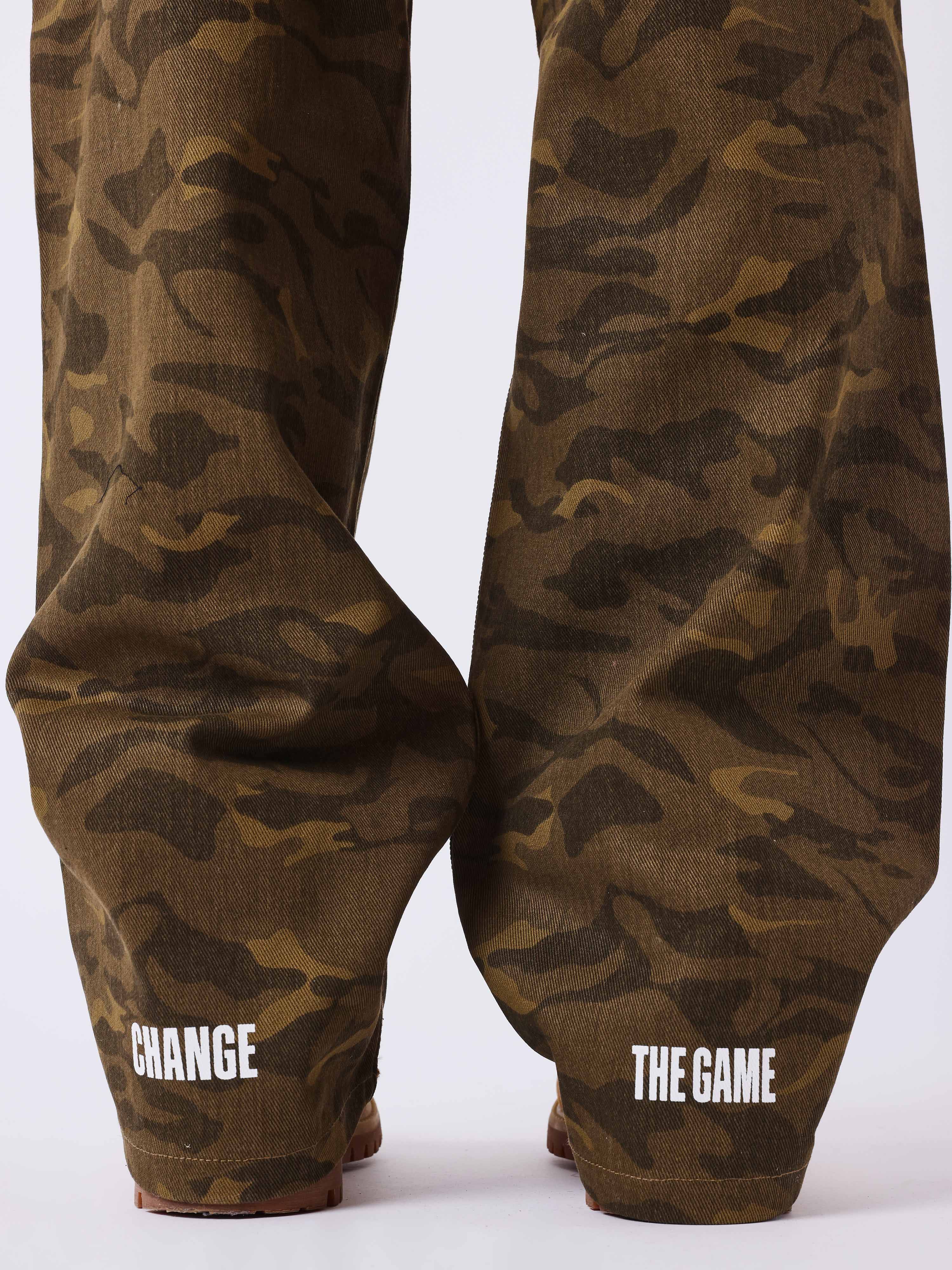 Pantaloni din denim camuflaj Forest-7