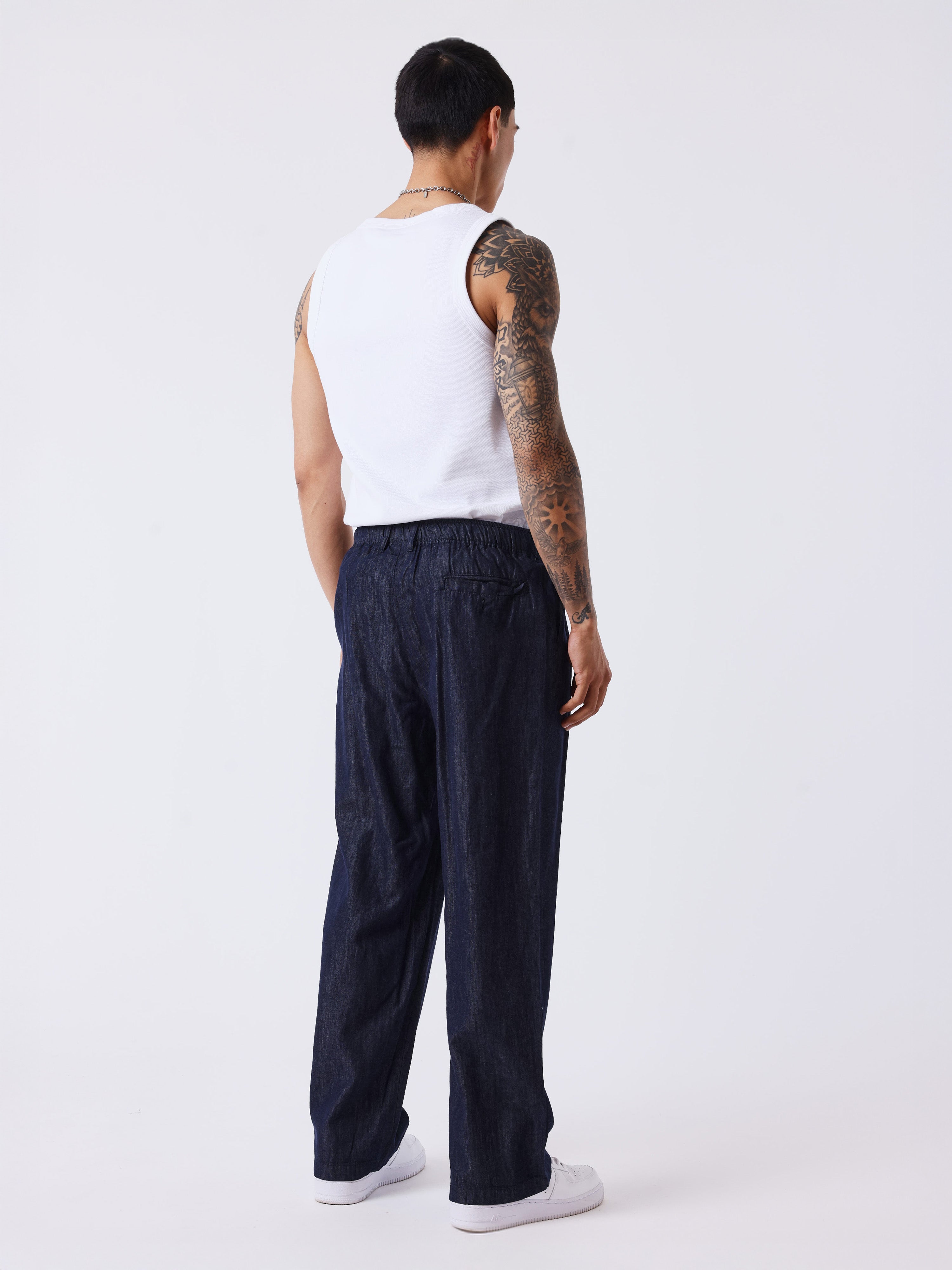 Herrenhose mit Bundfalten und elastischem Bund-2
