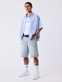 Bermude bărbați din denim spălat