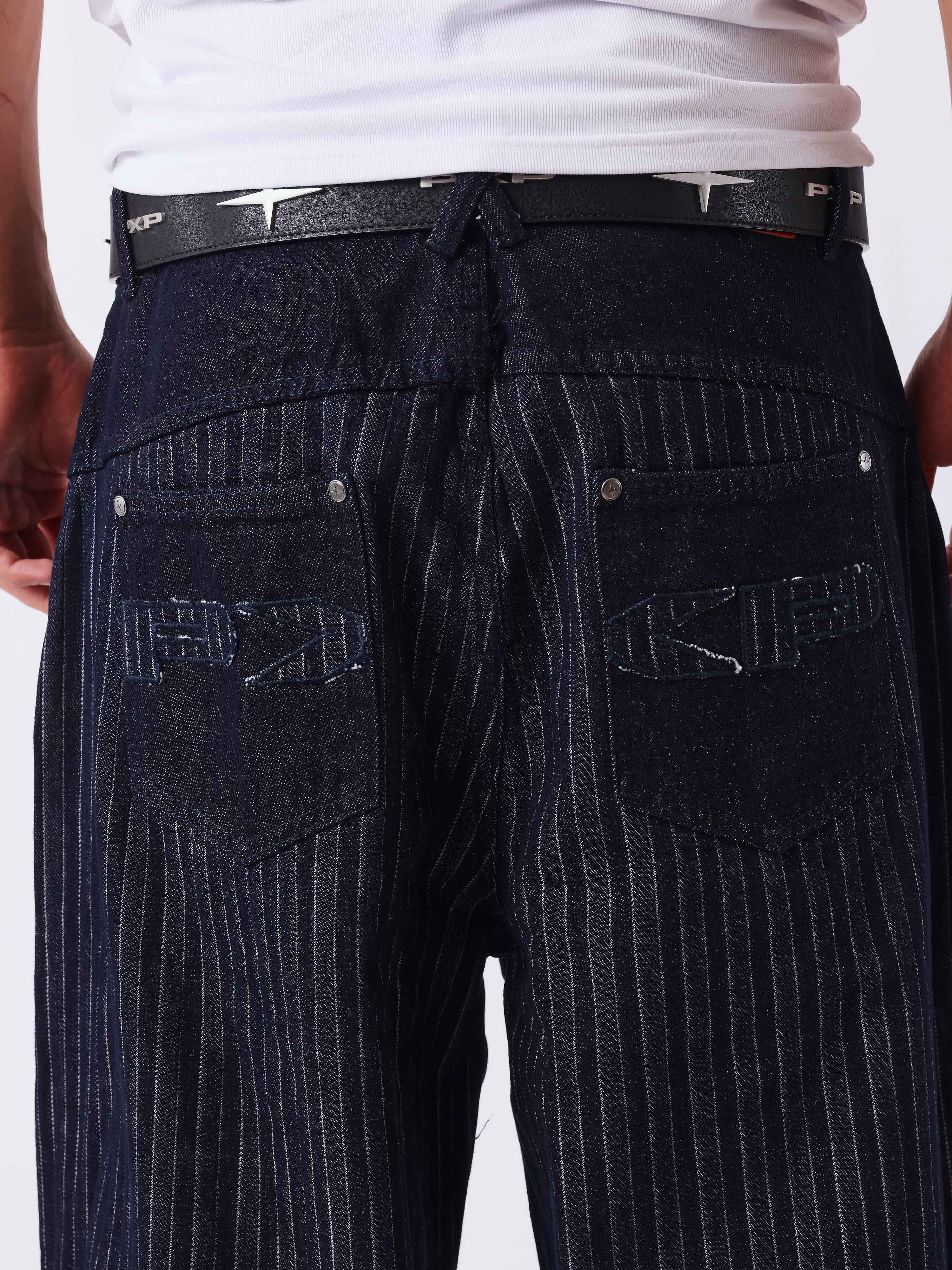 Stripet barrel jeans-8
