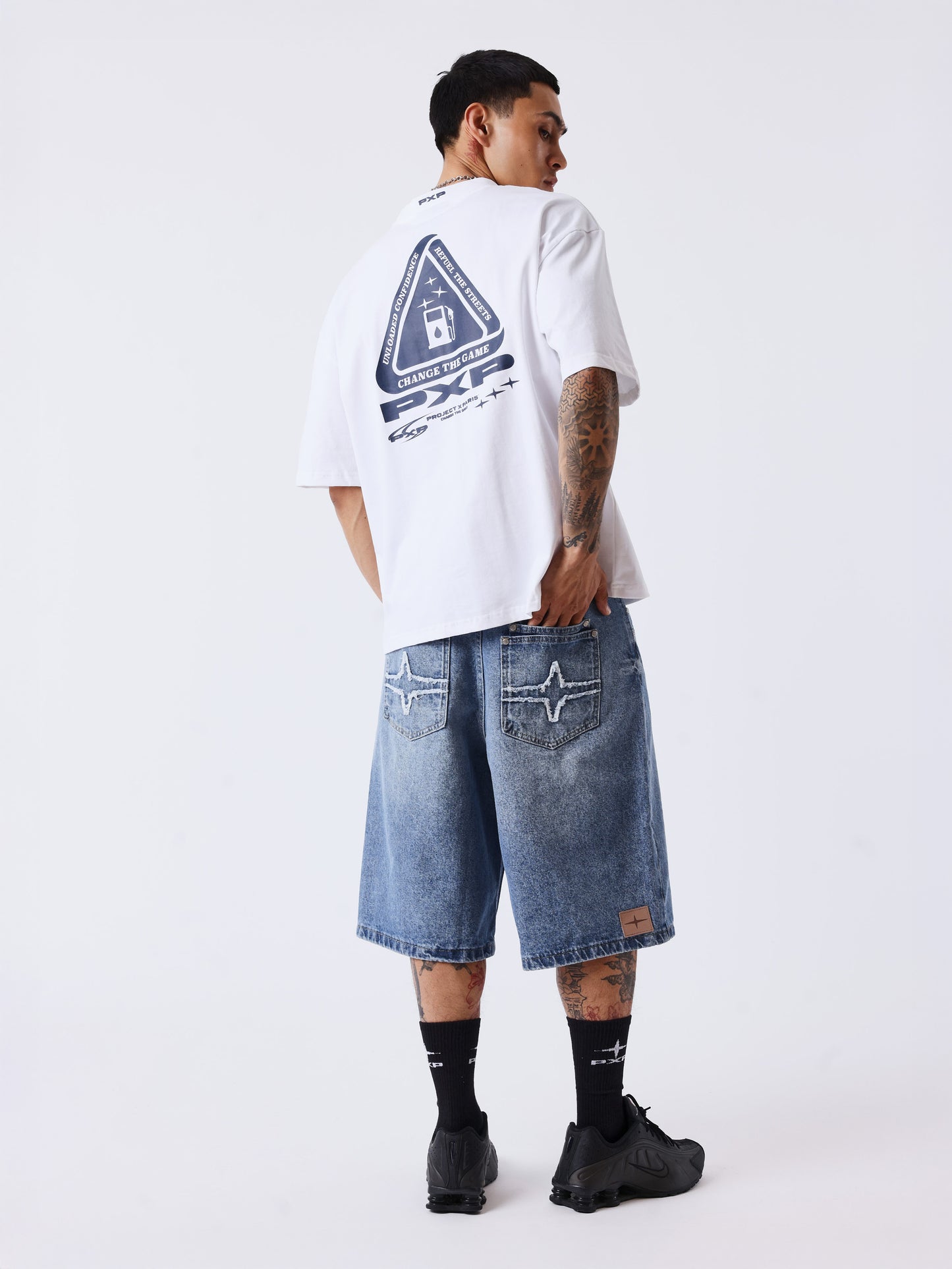 Denim shorts oversize