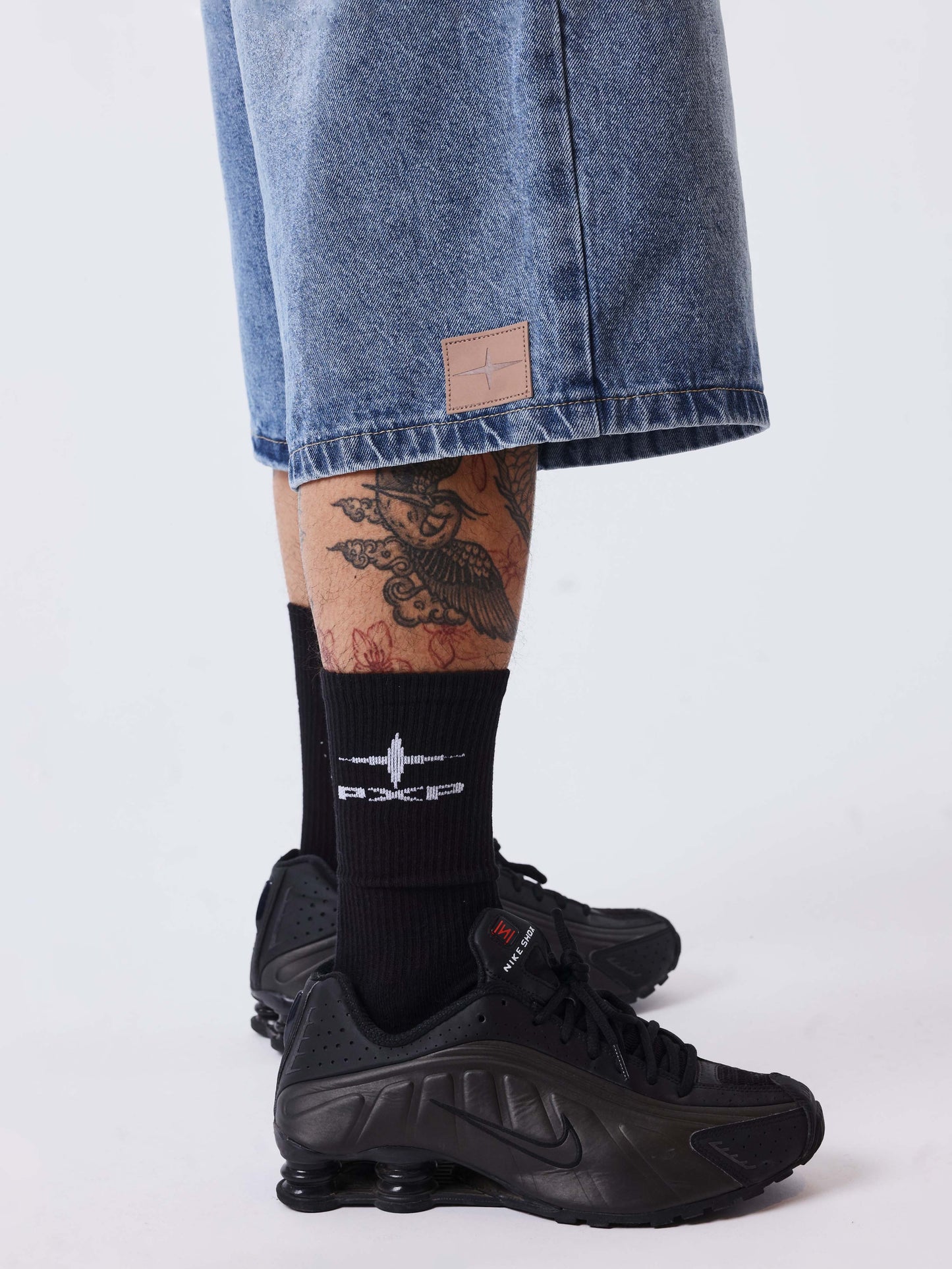Denim shorts oversize