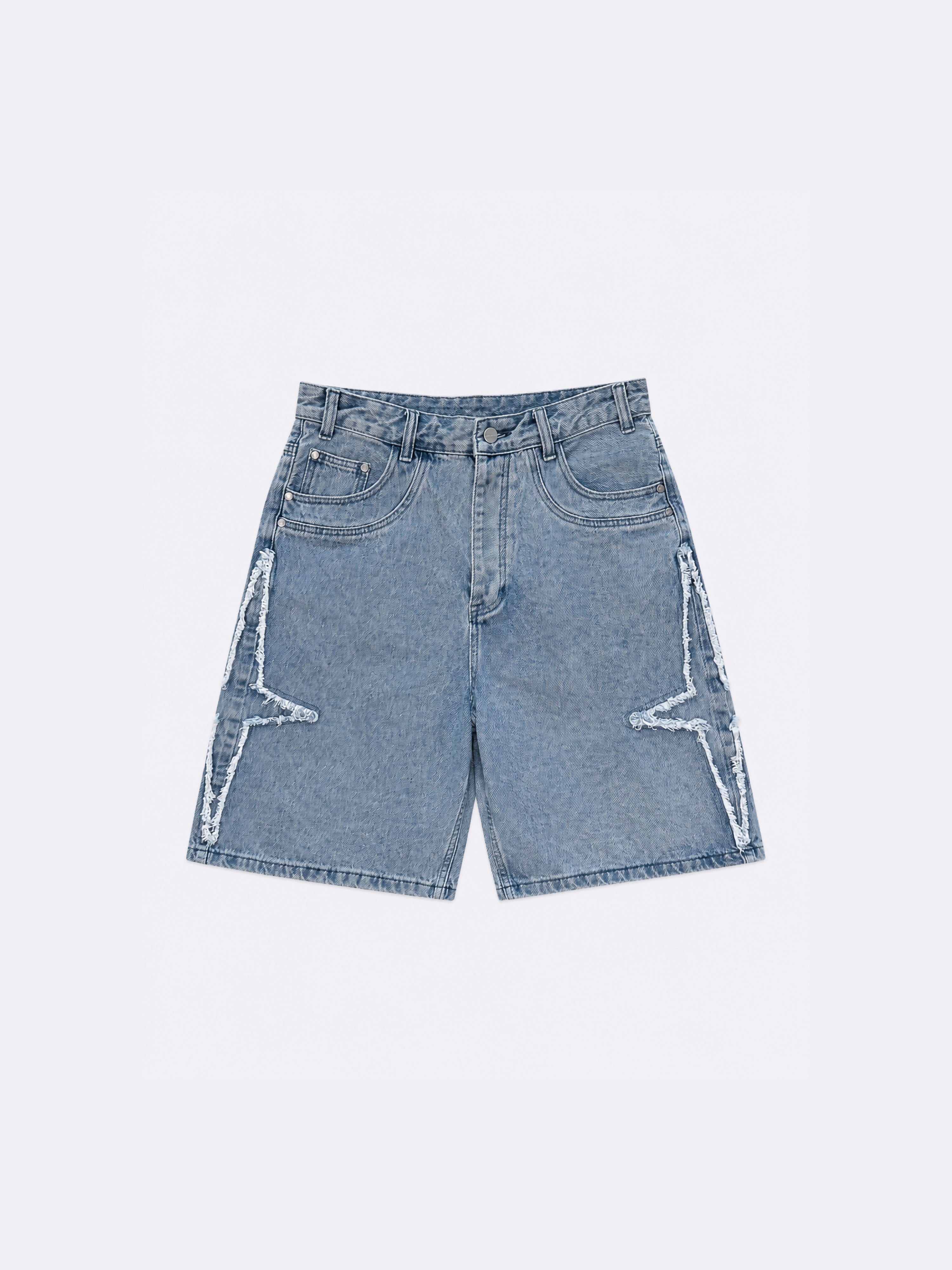Short Denim mit ausgefransten Details PXP-1