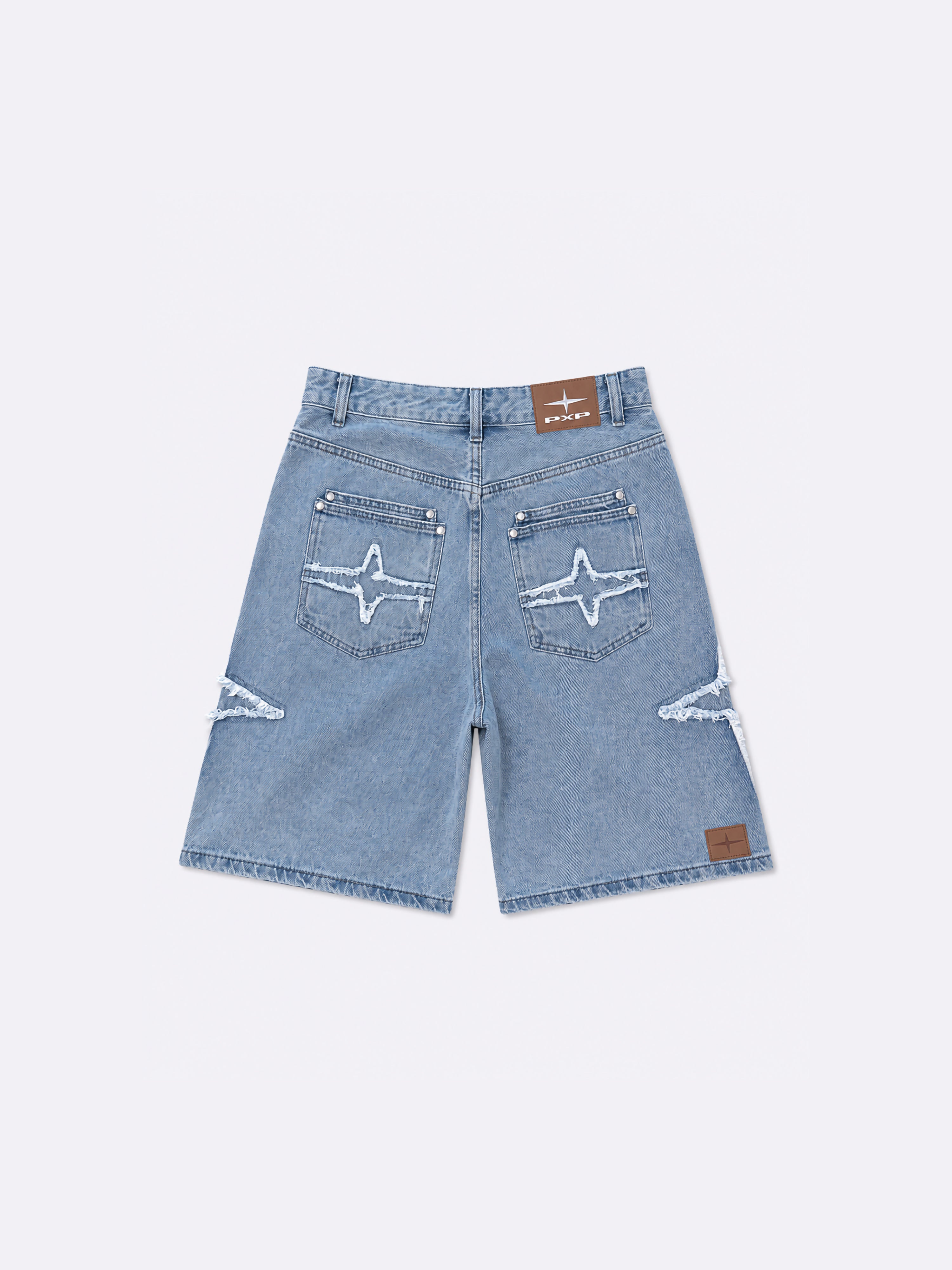 Short Denim mit ausgefransten Details PXP-2