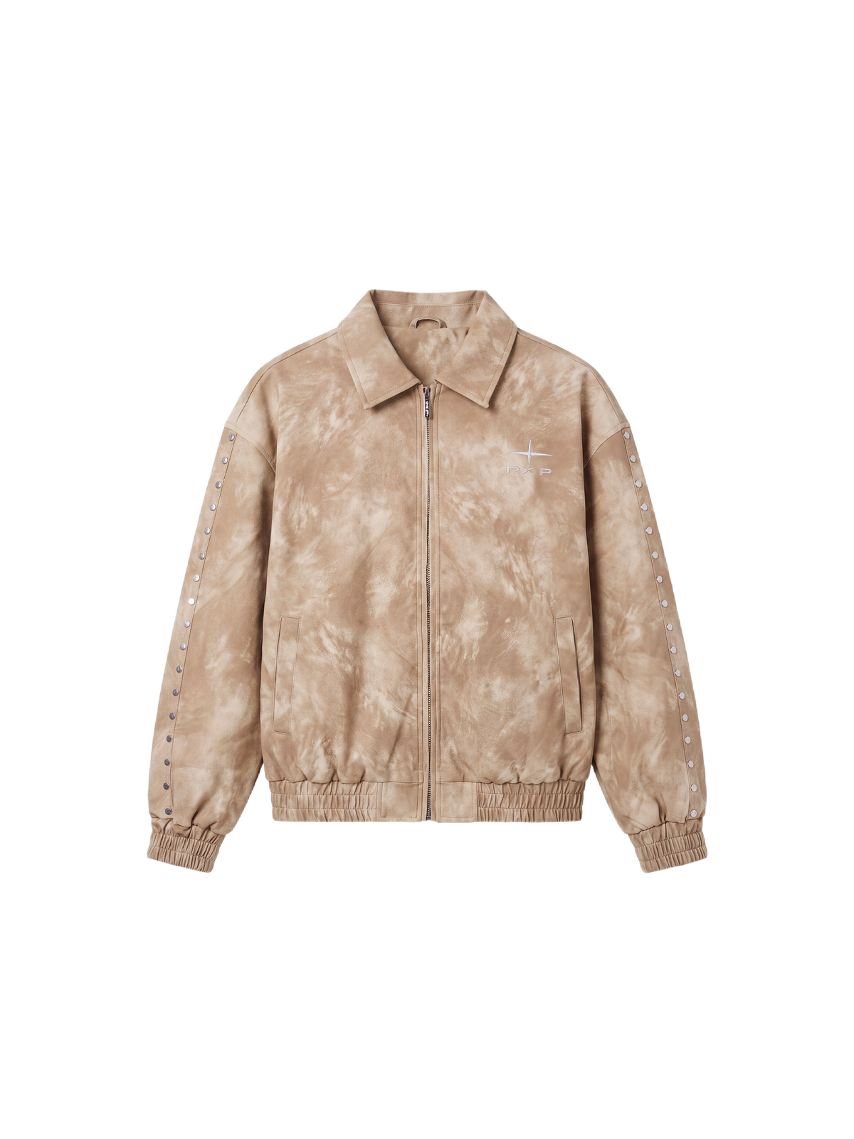 Edgy Jacke aus Kunstleder Beige – 8