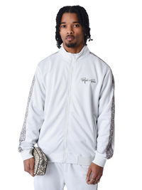 Zipped jacket with printed tape