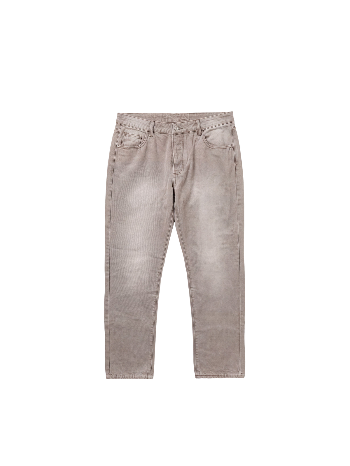 Suorat farkut haalistuneella pesulla Beige – 7