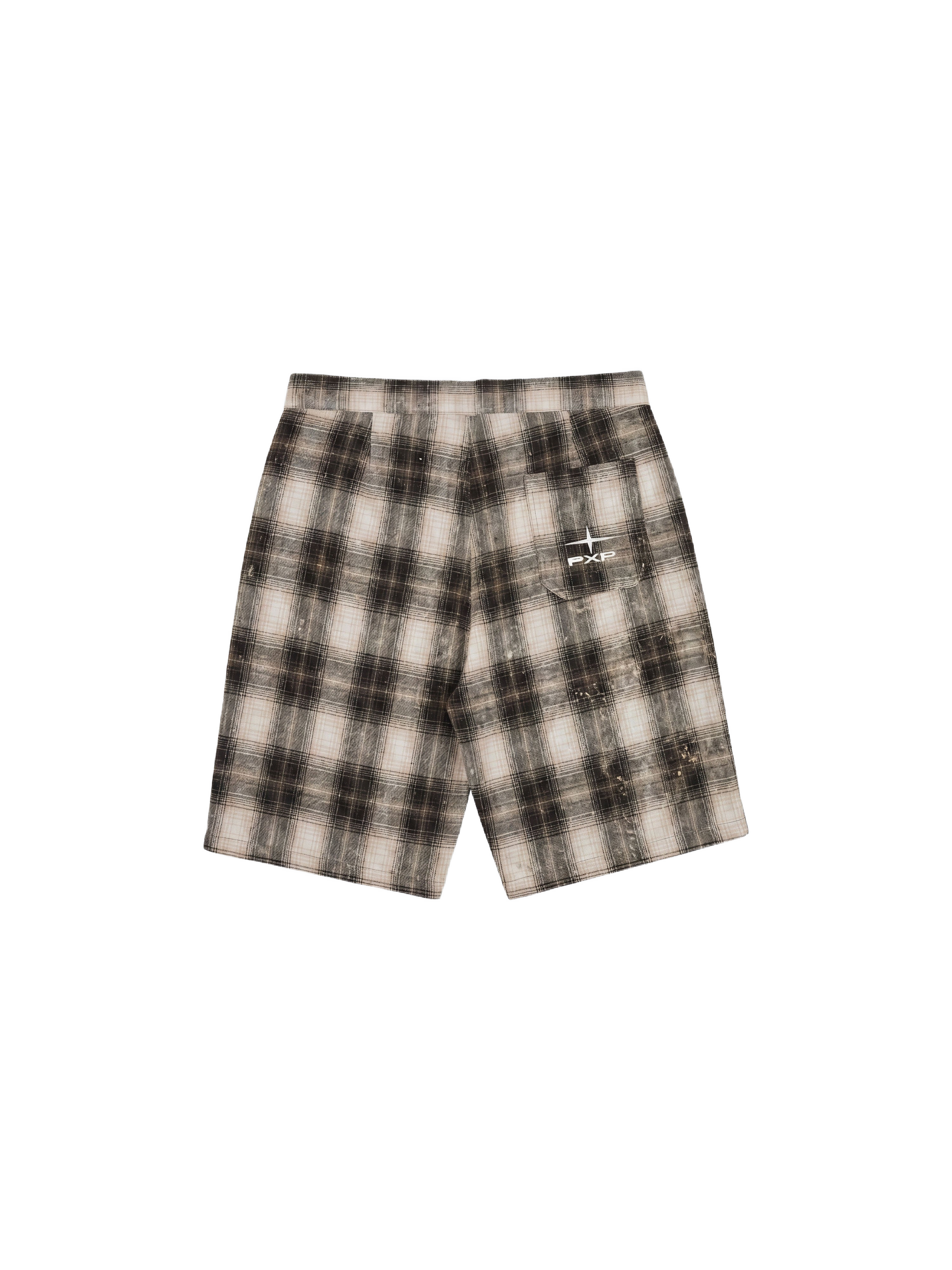 Herreshorts med ternet mønster og elastik i taljen-6