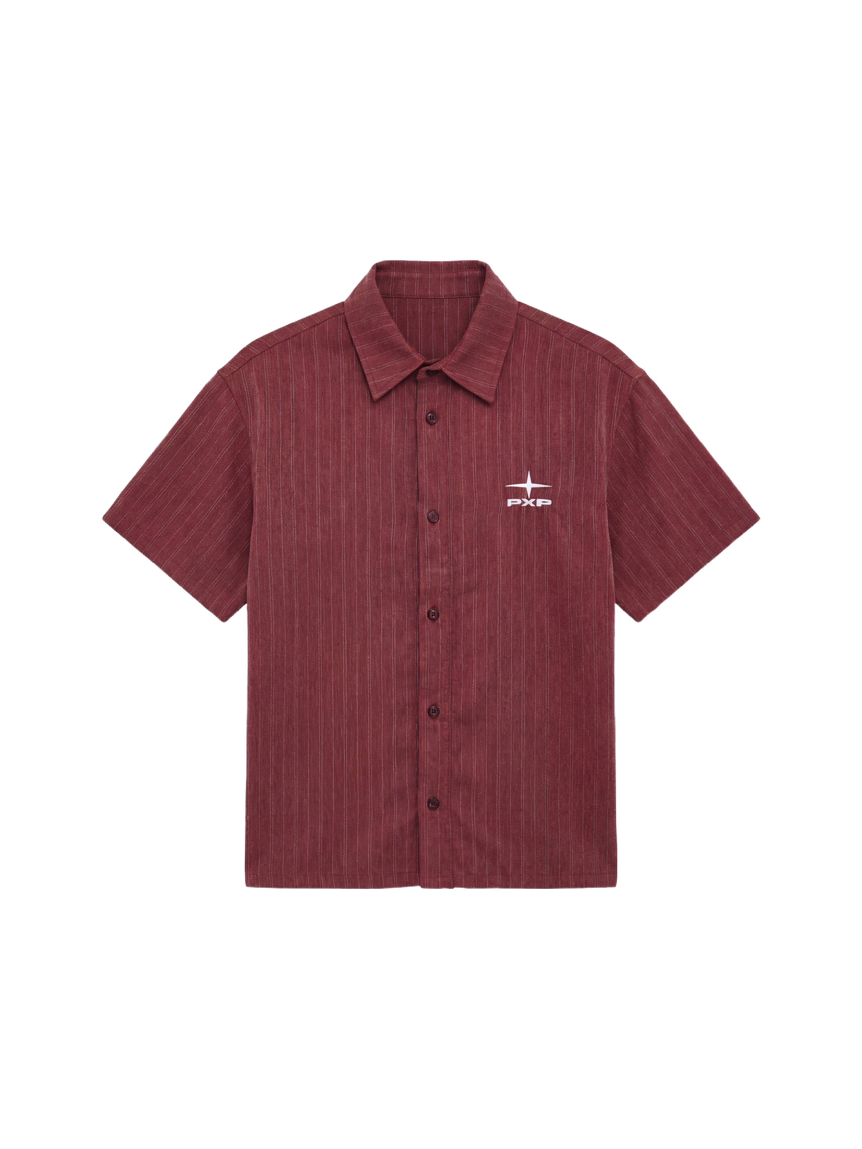 Camisa con estampado de rayas y bordado en la espalda-6