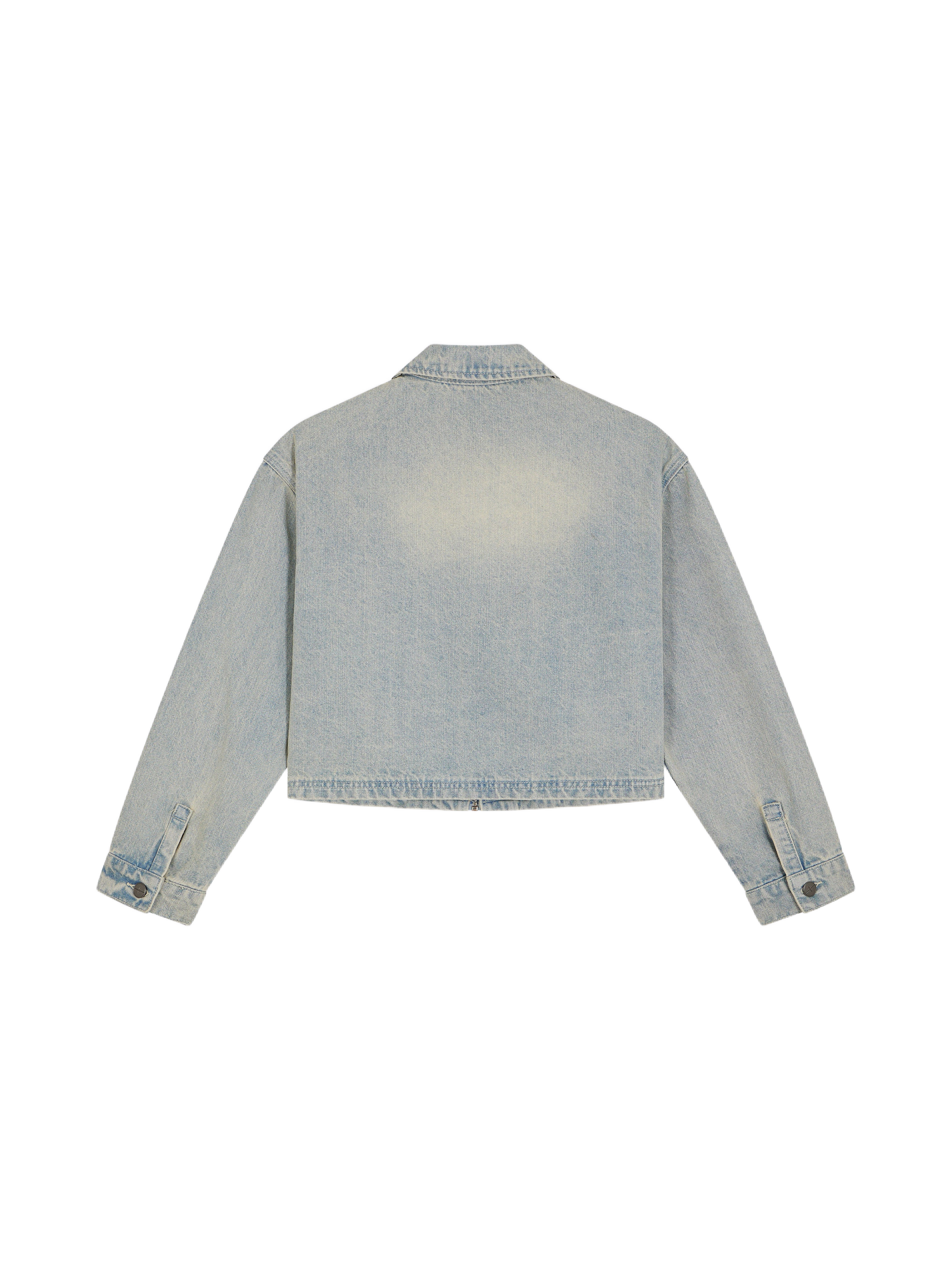 Chaqueta crop de denim lavado-7