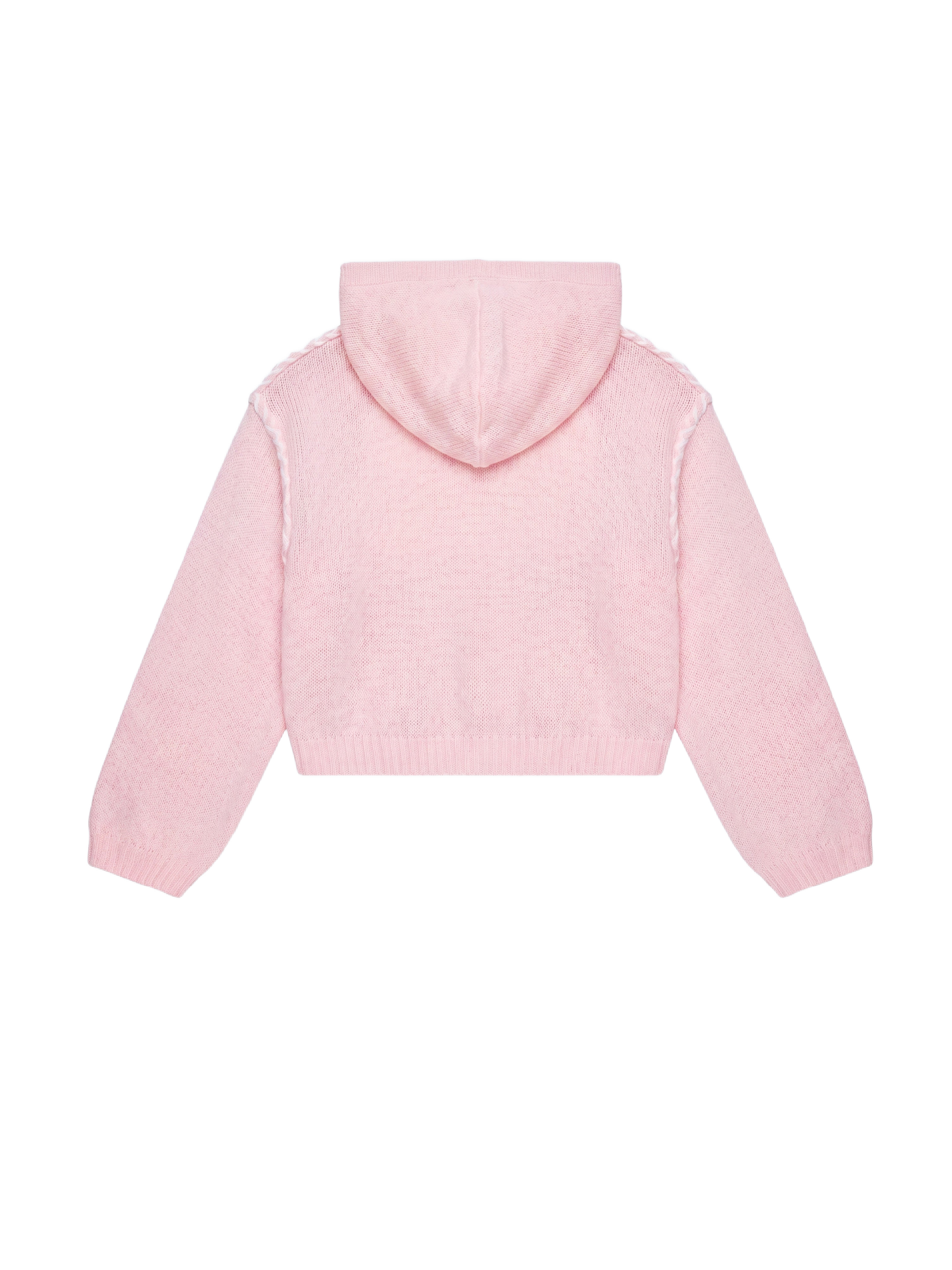 Korte gebreide hoodie-7