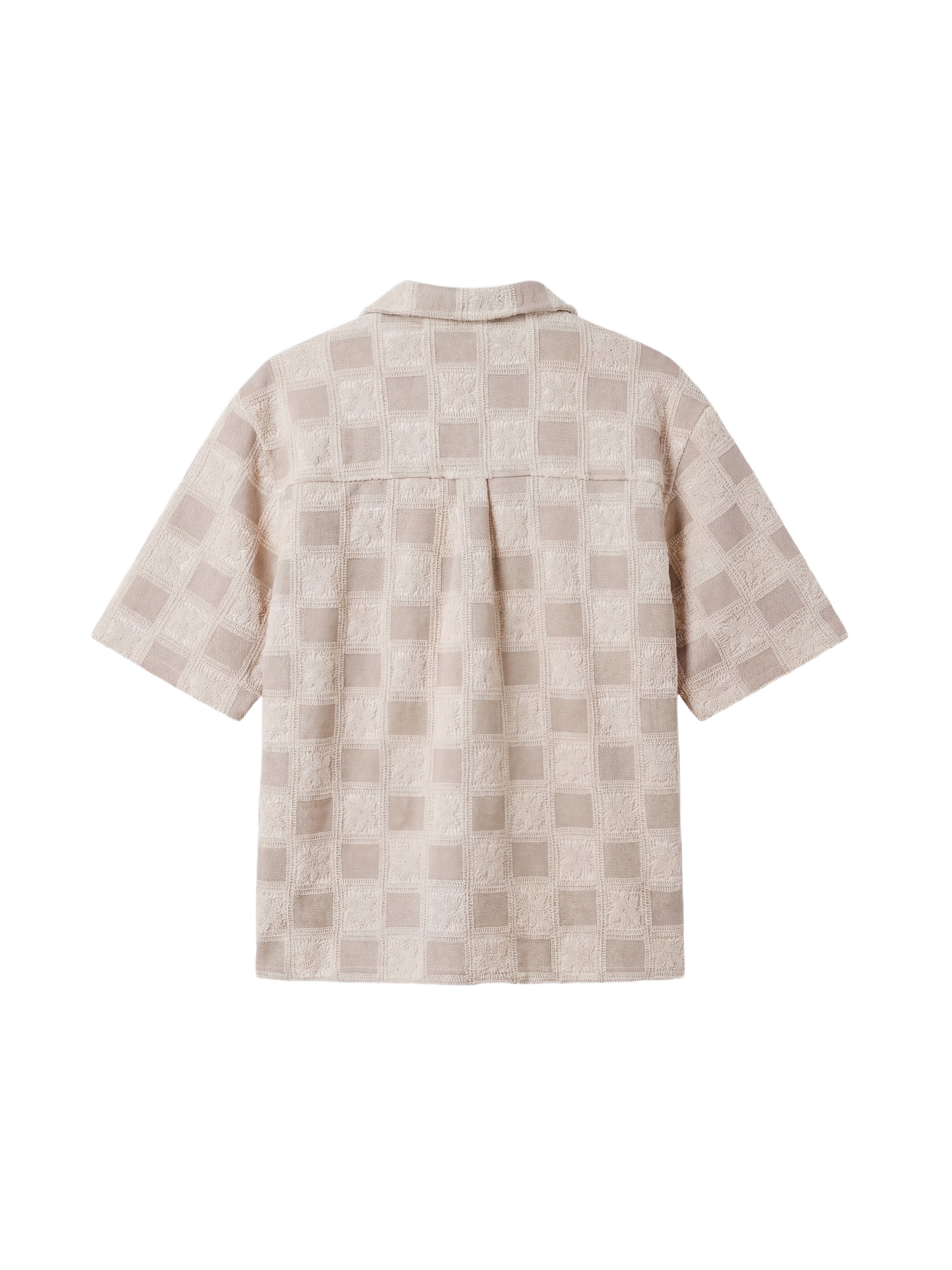 Camisa texturizada con estampado de cuadros-7