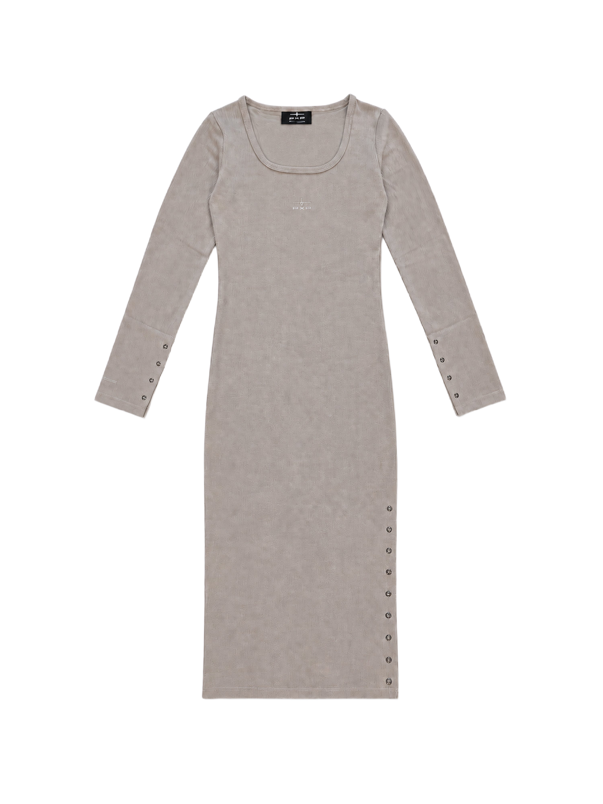 Lång klänning med slits och öljetter Beige – 1
